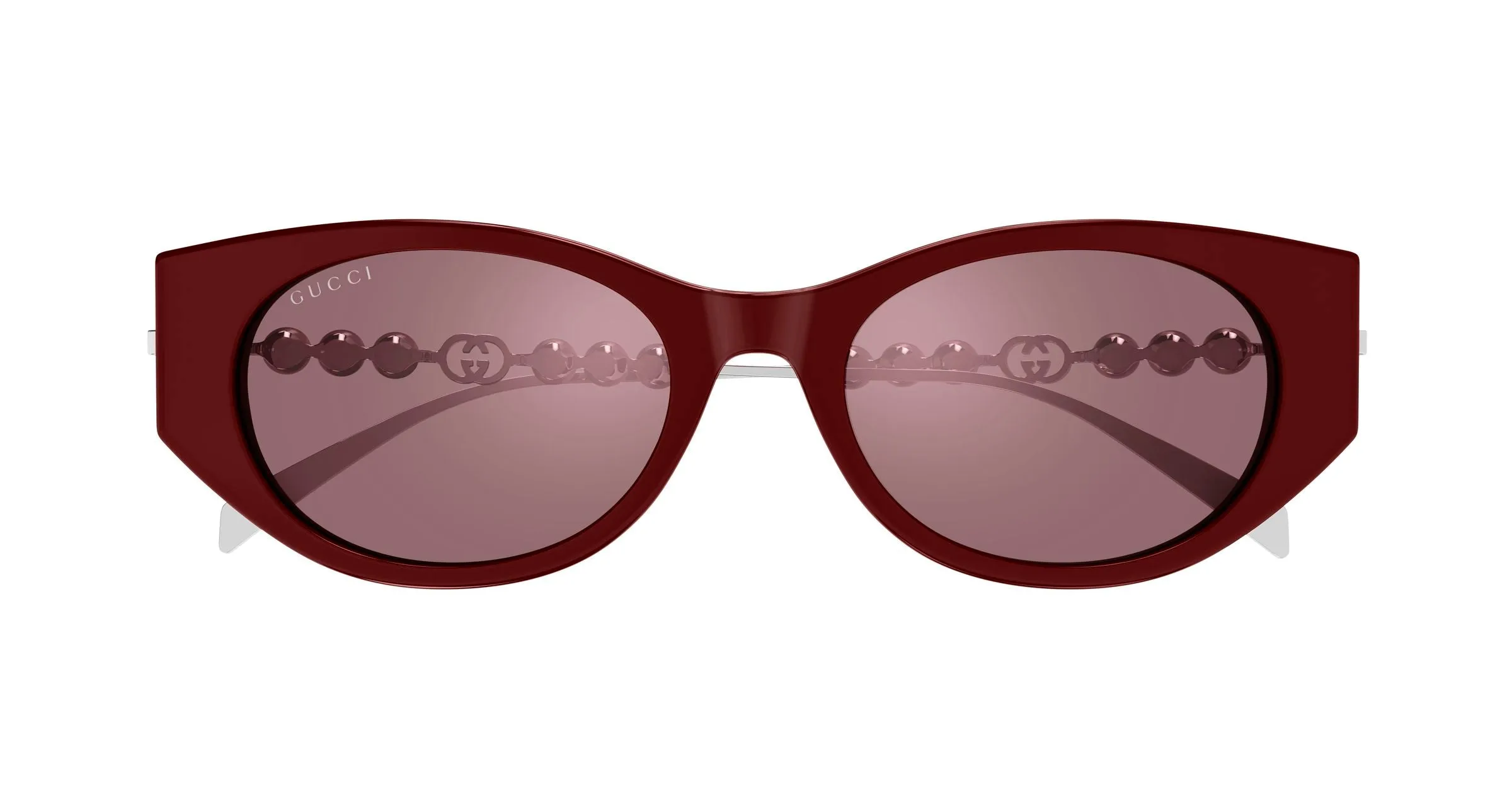 Gucci GG1970SA 004 Occhiali da sole Acetato Bordeaux Rosso Cat Eye - immagine 2