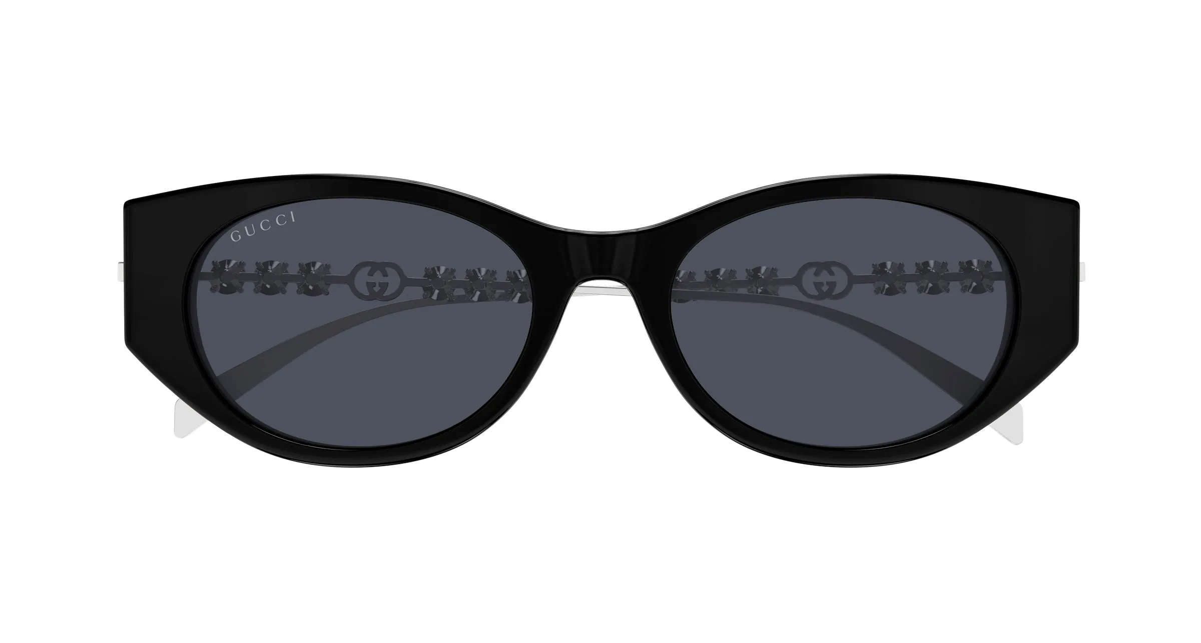 Gucci GG1970SA 002 Occhiali da sole Acetato Nero Grigio Cat Eye - immagine 2