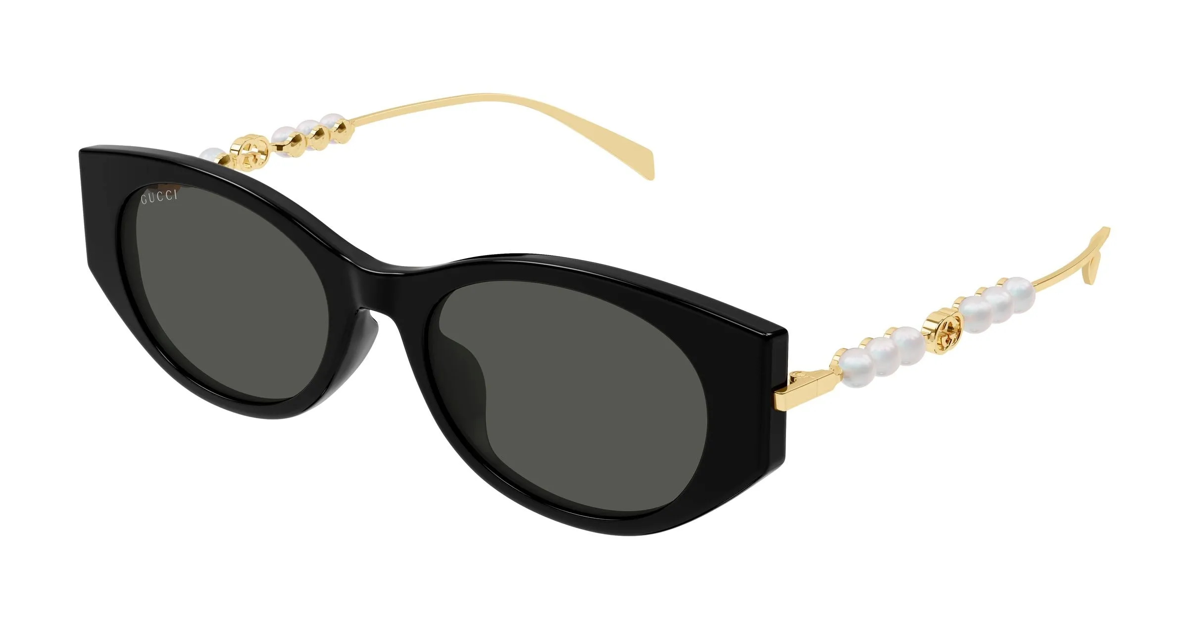 Gucci GG1970SA 001 Occhiali da sole Acetato Nero Grigio Cat Eye - immagine 1