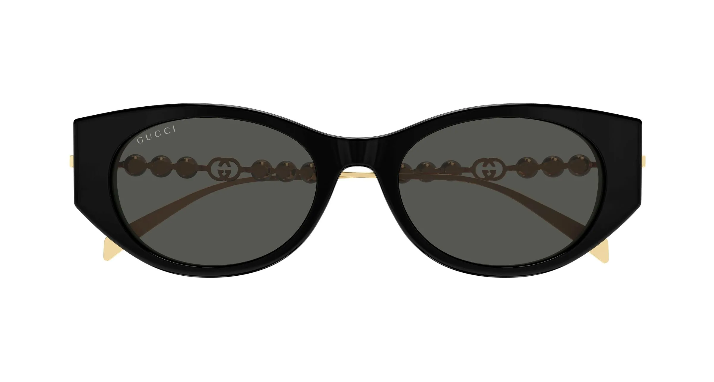 Gucci GG1970SA 001 Occhiali da sole Acetato Nero Grigio Cat Eye - immagine 2