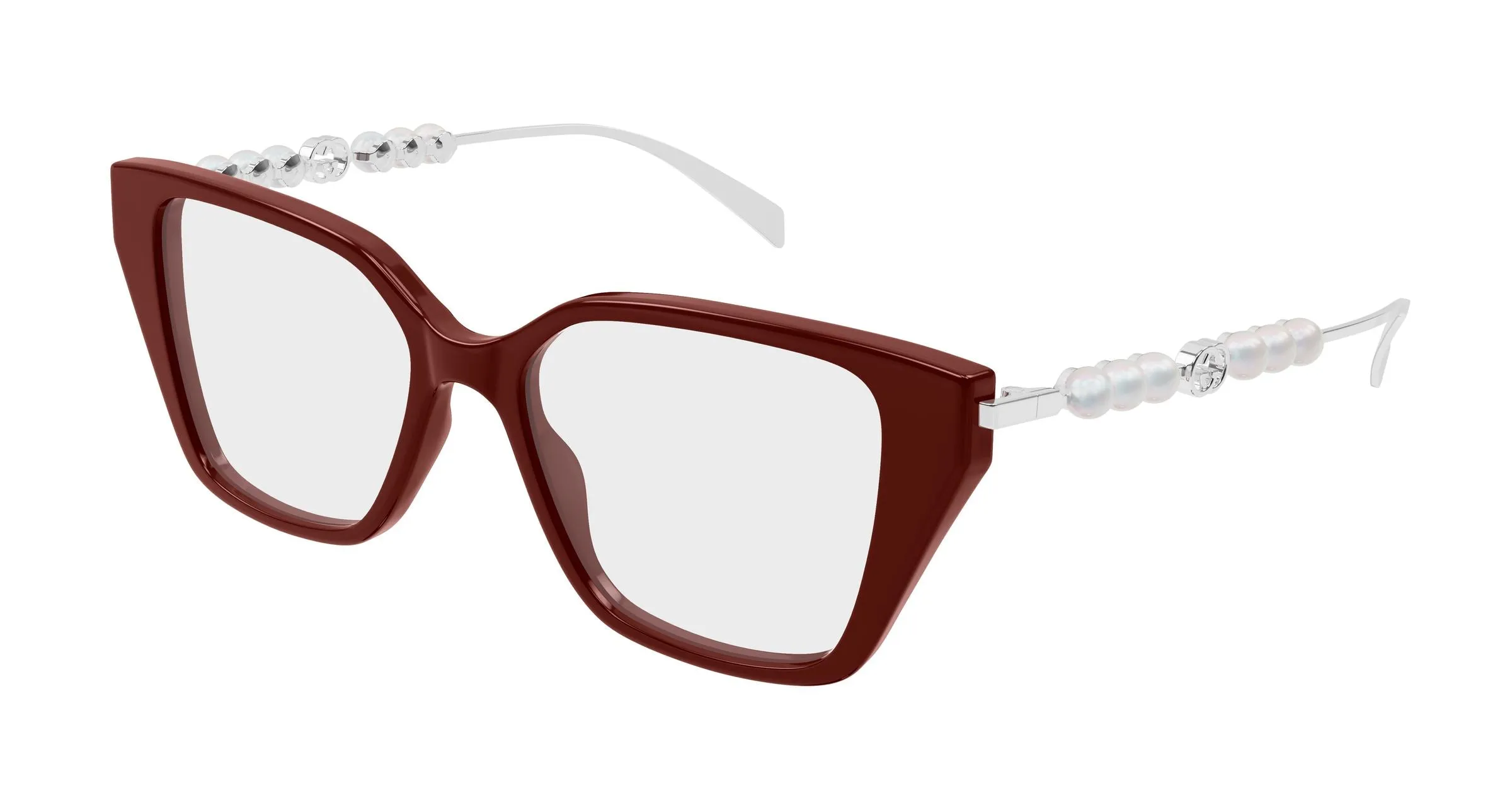 Gucci GG1969O 004 Montature da vista Acetato Bordeaux Trasparente Cat Eye - immagine 1