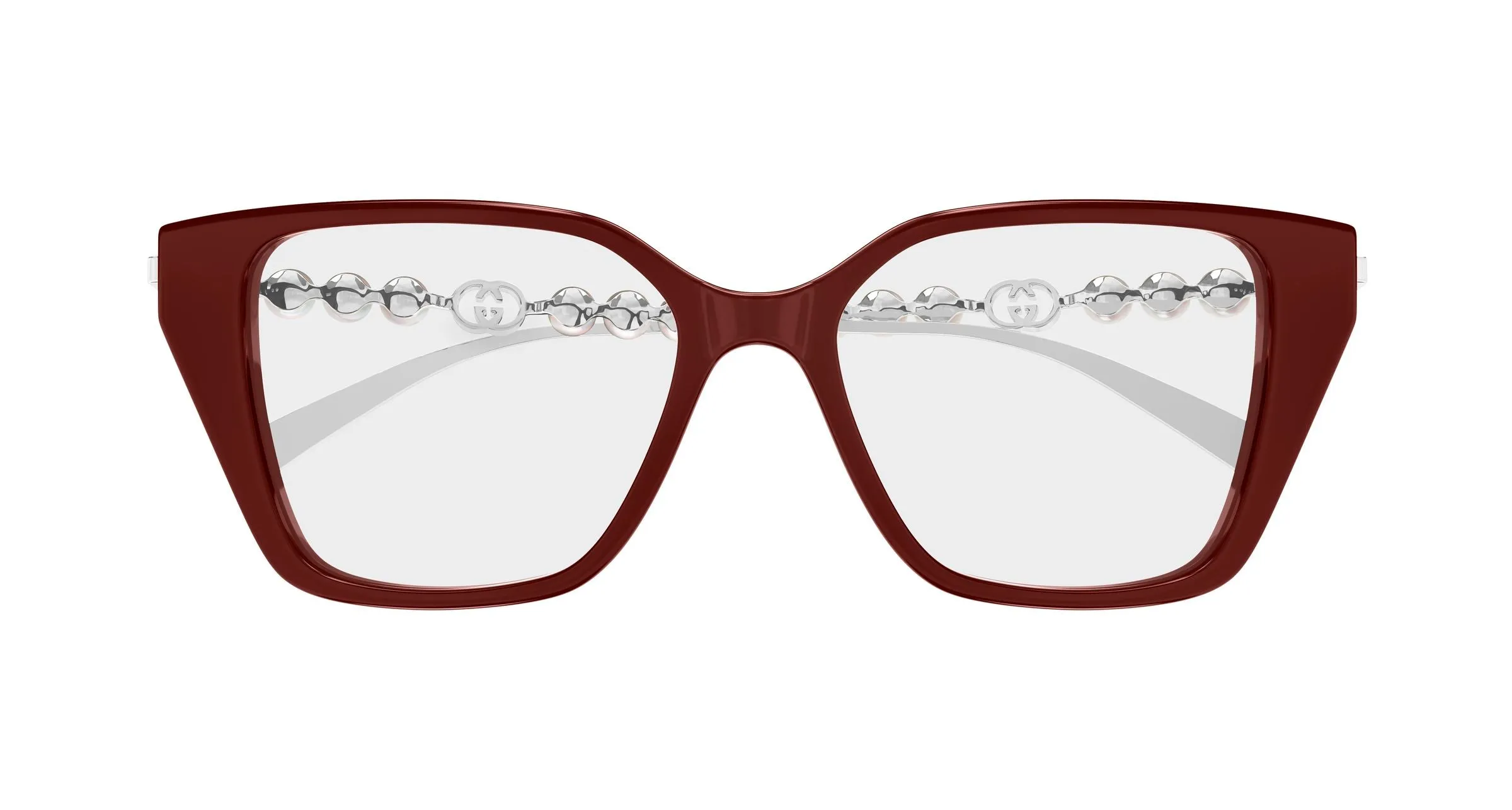 Gucci GG1969O 004 Montature da vista Acetato Bordeaux Trasparente Cat Eye - immagine 2