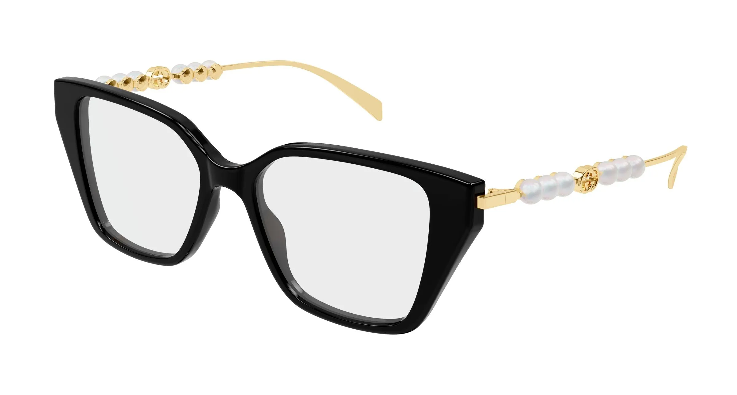 Gucci GG1969O 001 Montature da vista Acetato Nero Trasparente Cat Eye - immagine 1