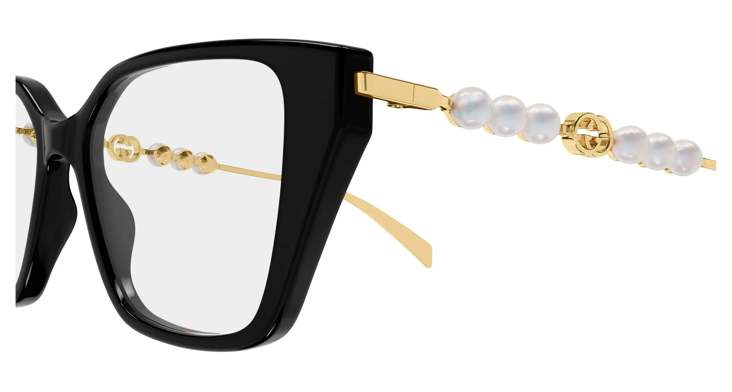 Gucci GG1969O 001 Montature da vista Acetato Nero Trasparente Cat Eye - immagine 3