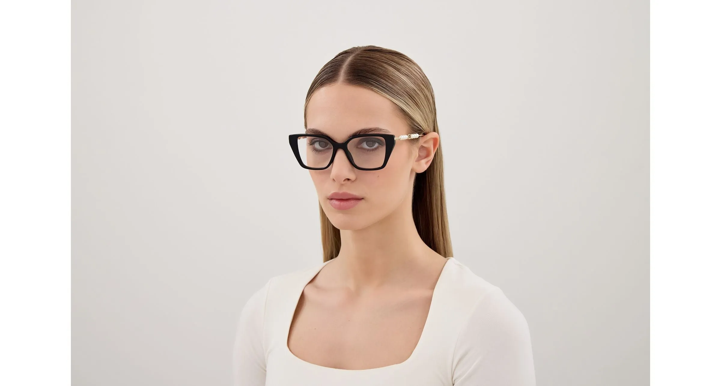 Gucci GG1969O 001 Montature da vista Acetato Nero Trasparente Cat Eye - immagine 4
