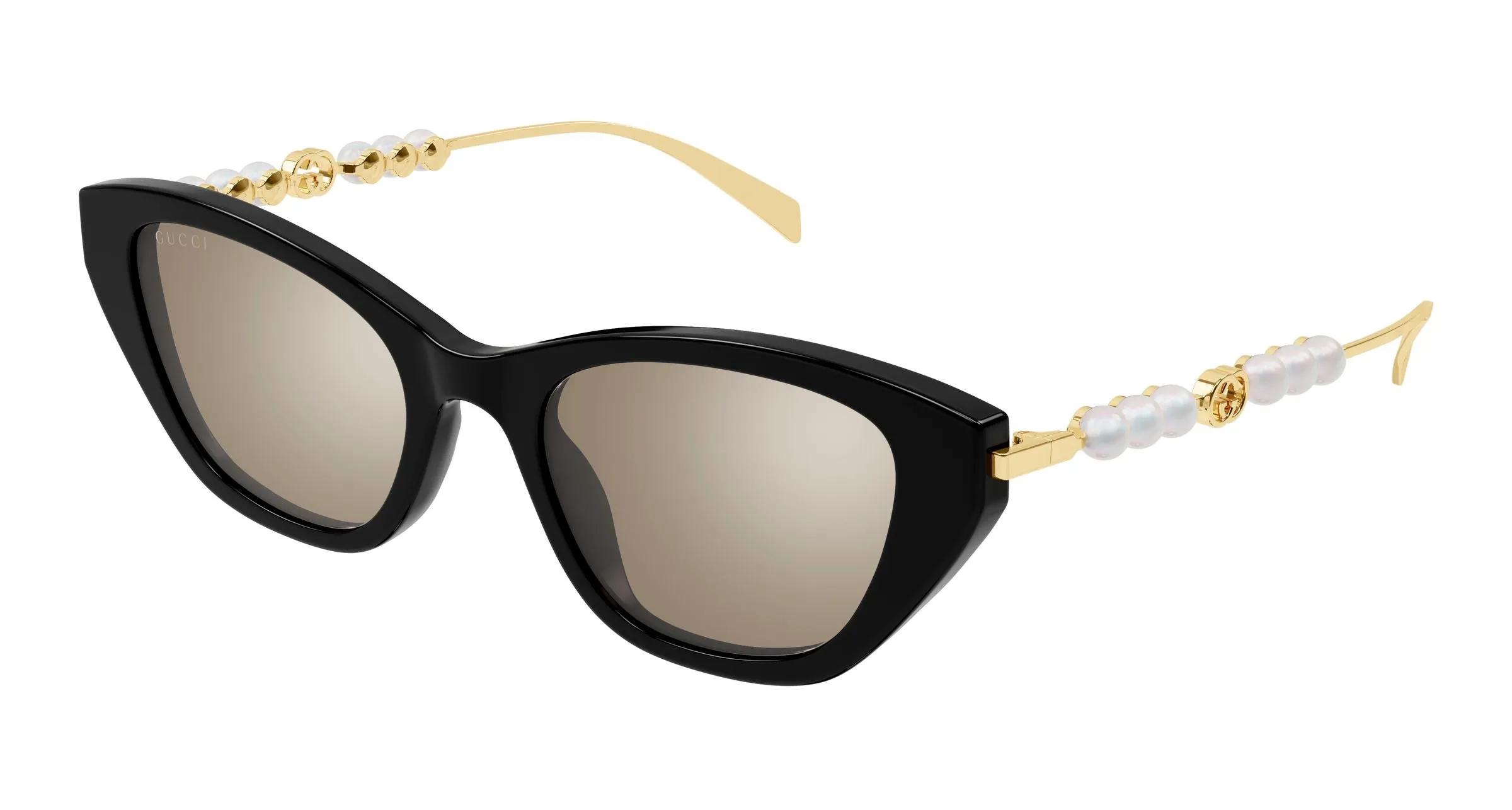Gucci GG1968S 004 Occhiali da sole Acetato Nero Marrone Cat Eye - immagine 1
