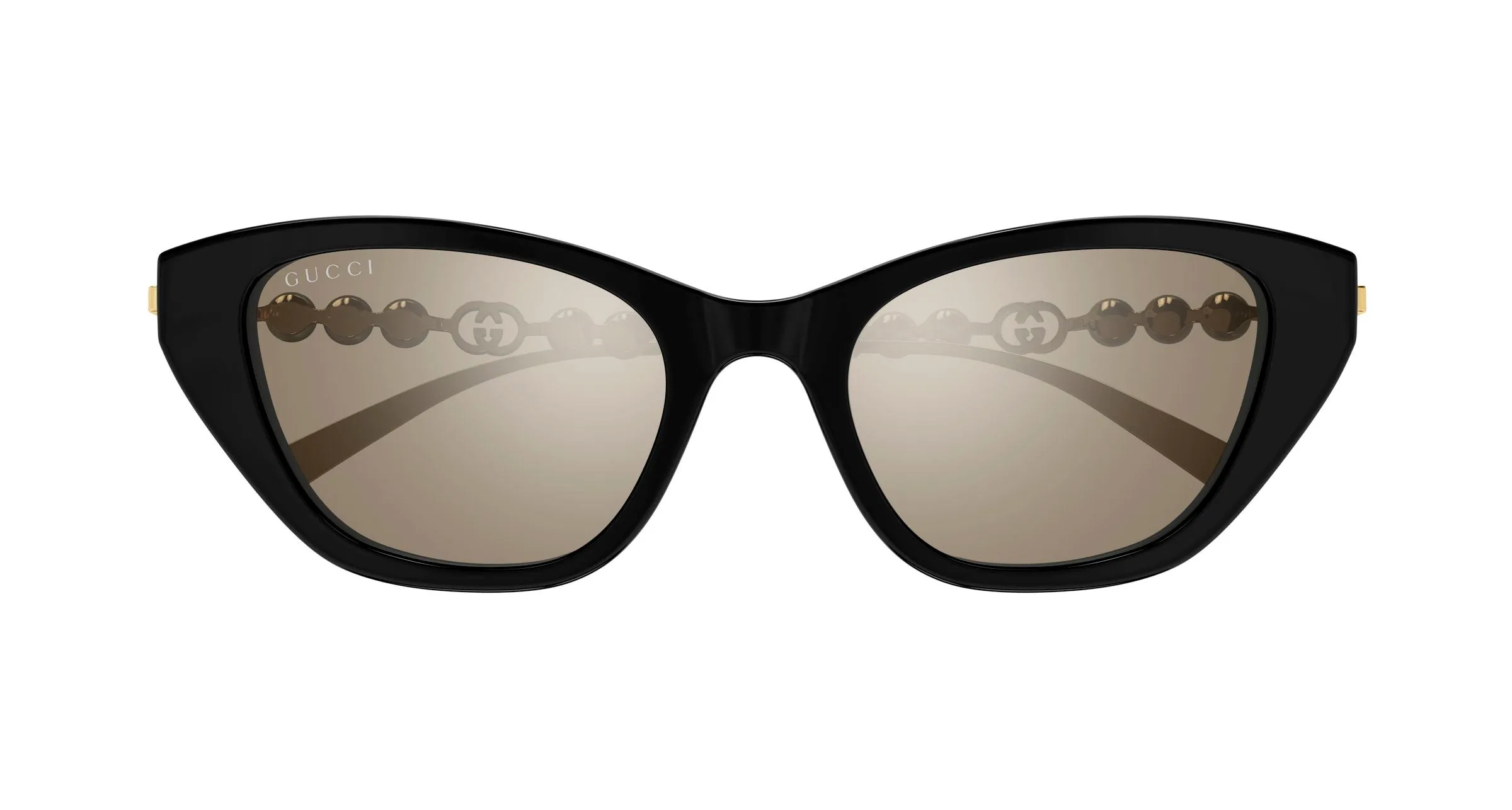 Gucci GG1968S 004 Occhiali da sole Acetato Nero Marrone Cat Eye - immagine 2