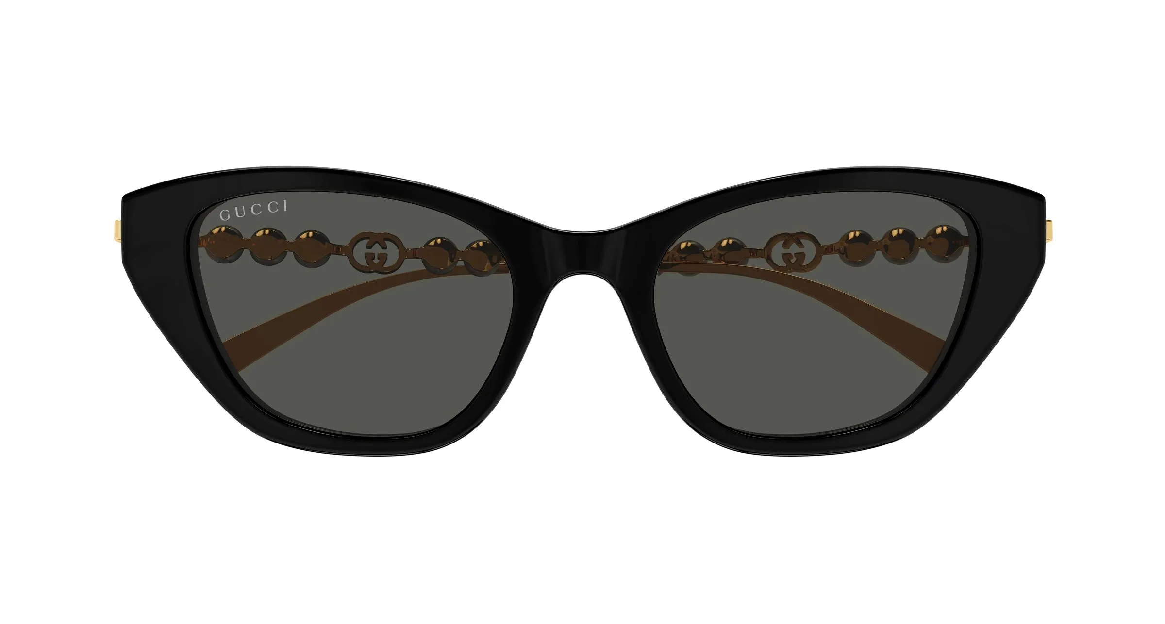 Gucci GG1968S 001 Occhiali da sole Acetato Nero Grigio Cat Eye - immagine 2