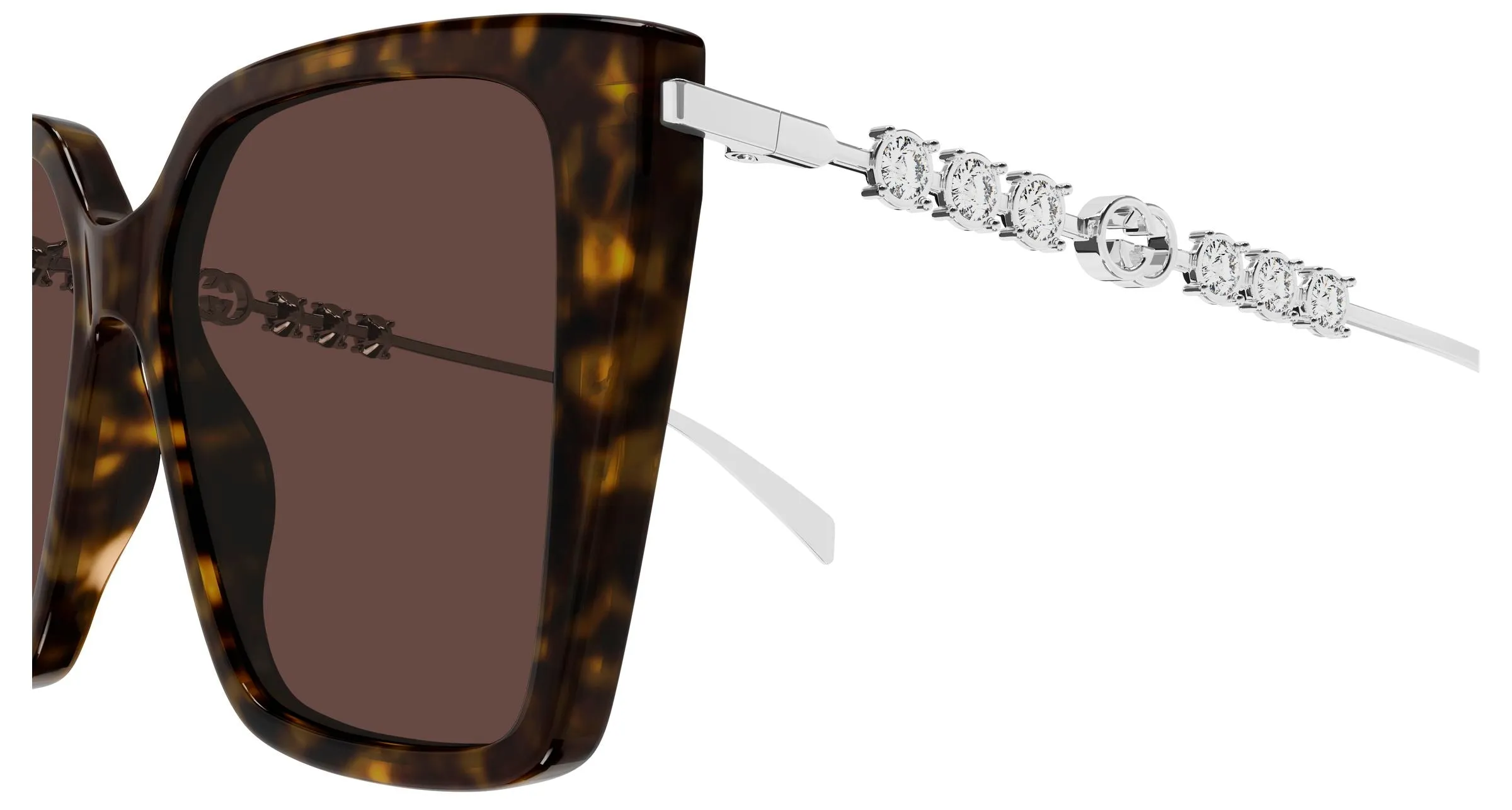 Gucci GG1967S 003 Occhiali da sole Acetato Havana Marrone Farfalla - immagine 3