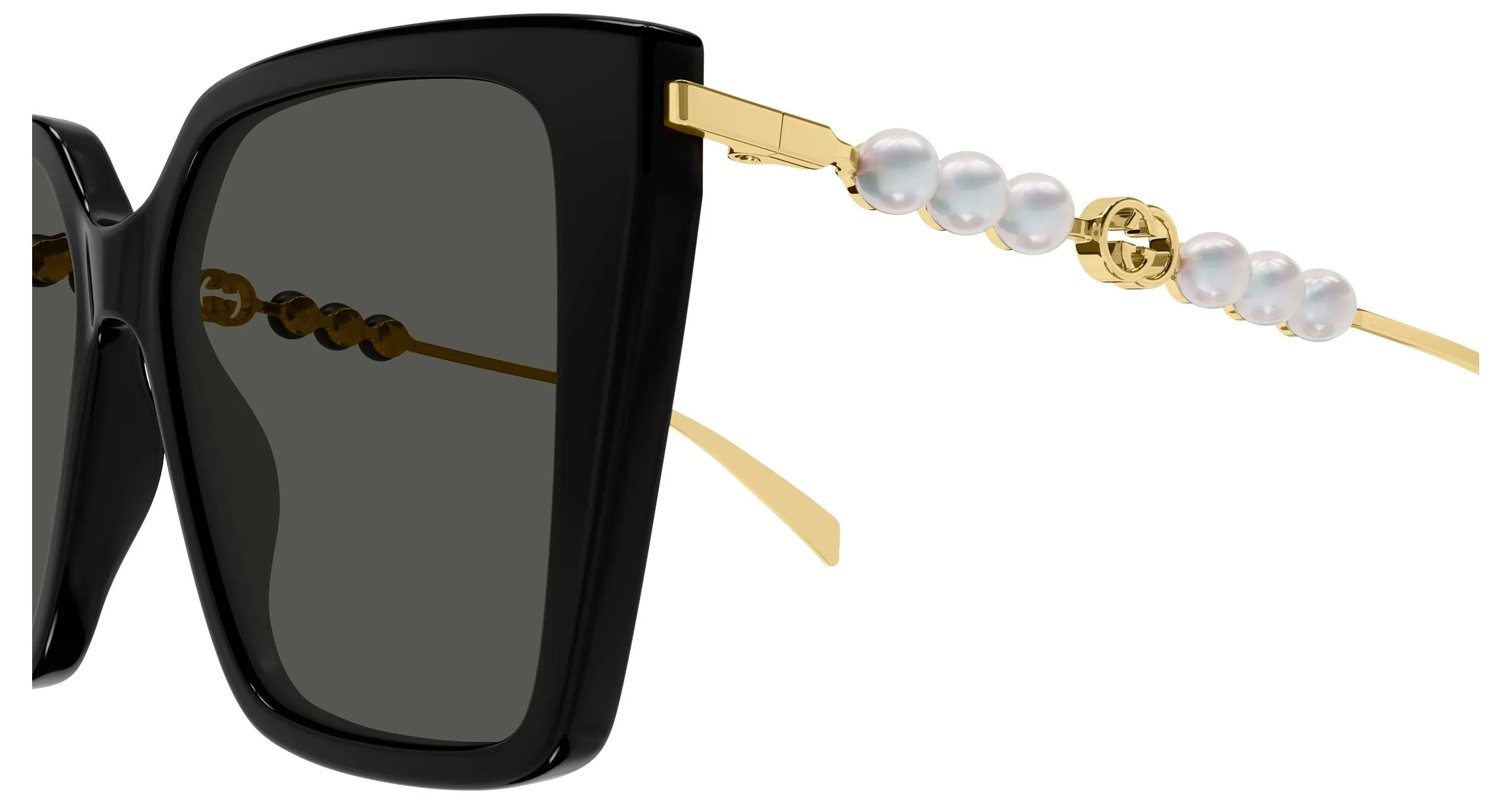 Gucci GG1967S 001 Occhiali da sole Acetato Nero Grigio Farfalla - immagine 3
