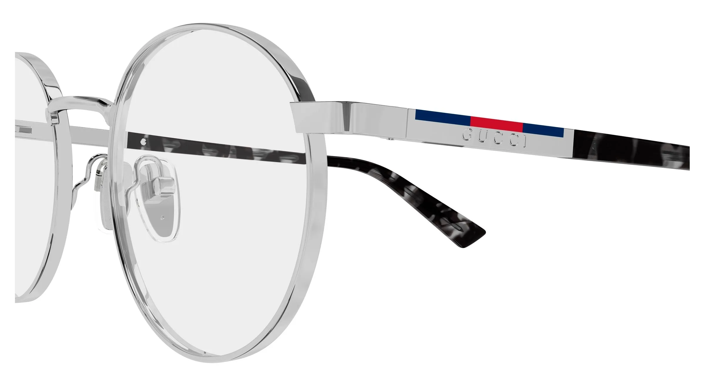 Gucci GG1966OK 003 Montature da vista Metallo Rutenio Trasparente Rotonda - immagine 3