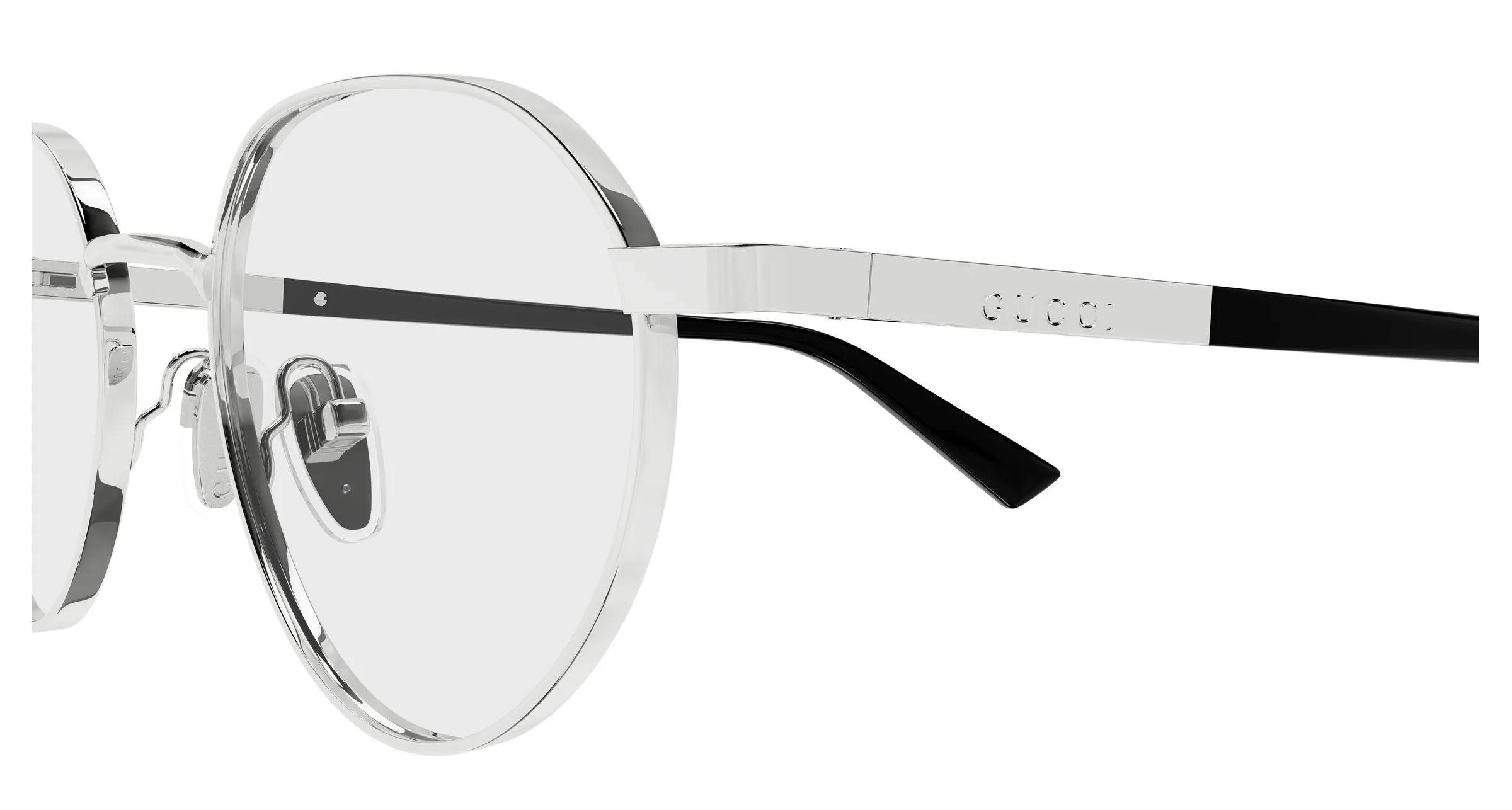 Gucci GG1963O 001 Montature da vista Metallo Argento Trasparente Rotonda - immagine 3