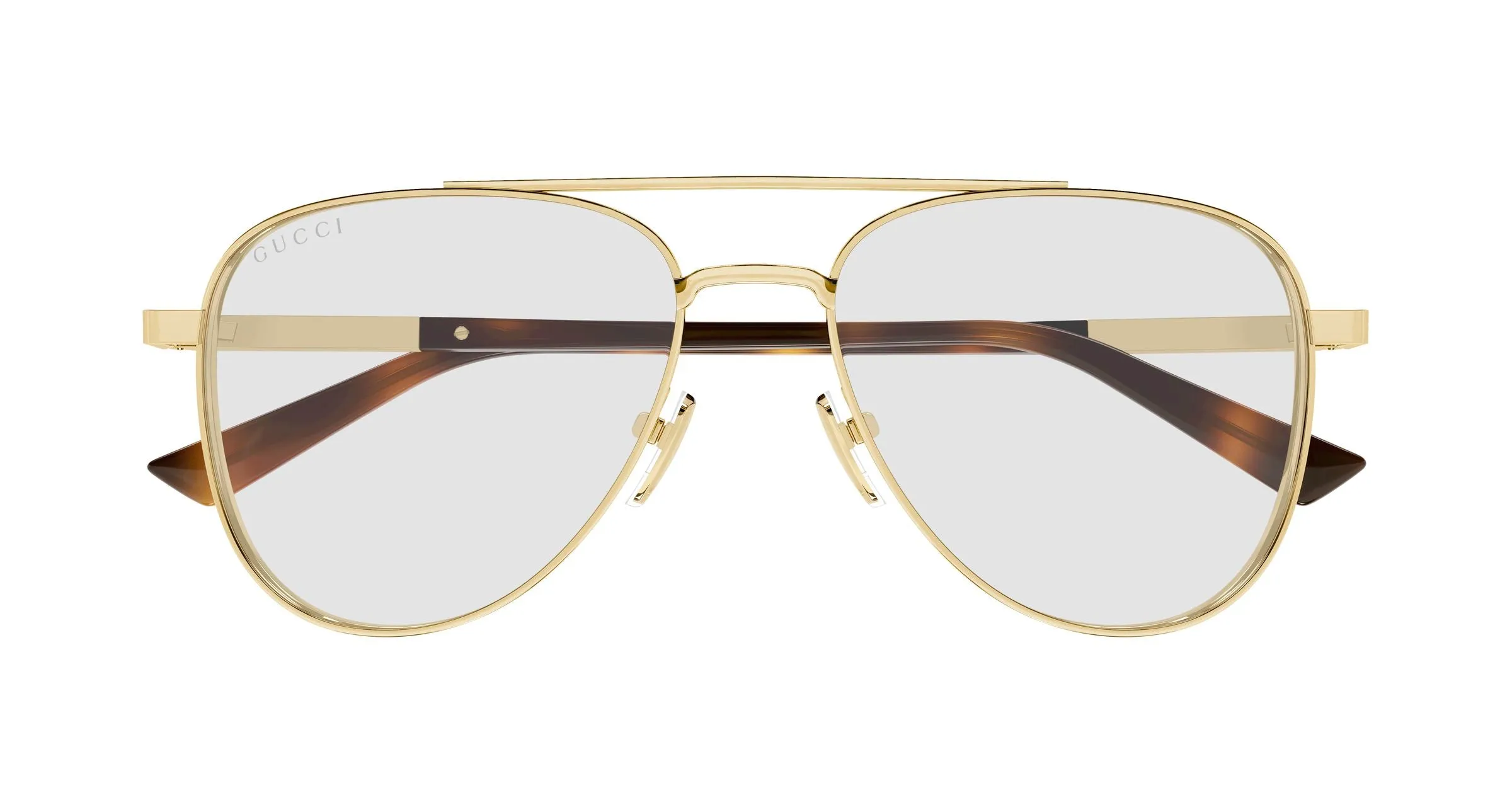 Gucci GG1962S 005 Occhiali da sole Metallo Oro Trasparente Pilot - immagine 2