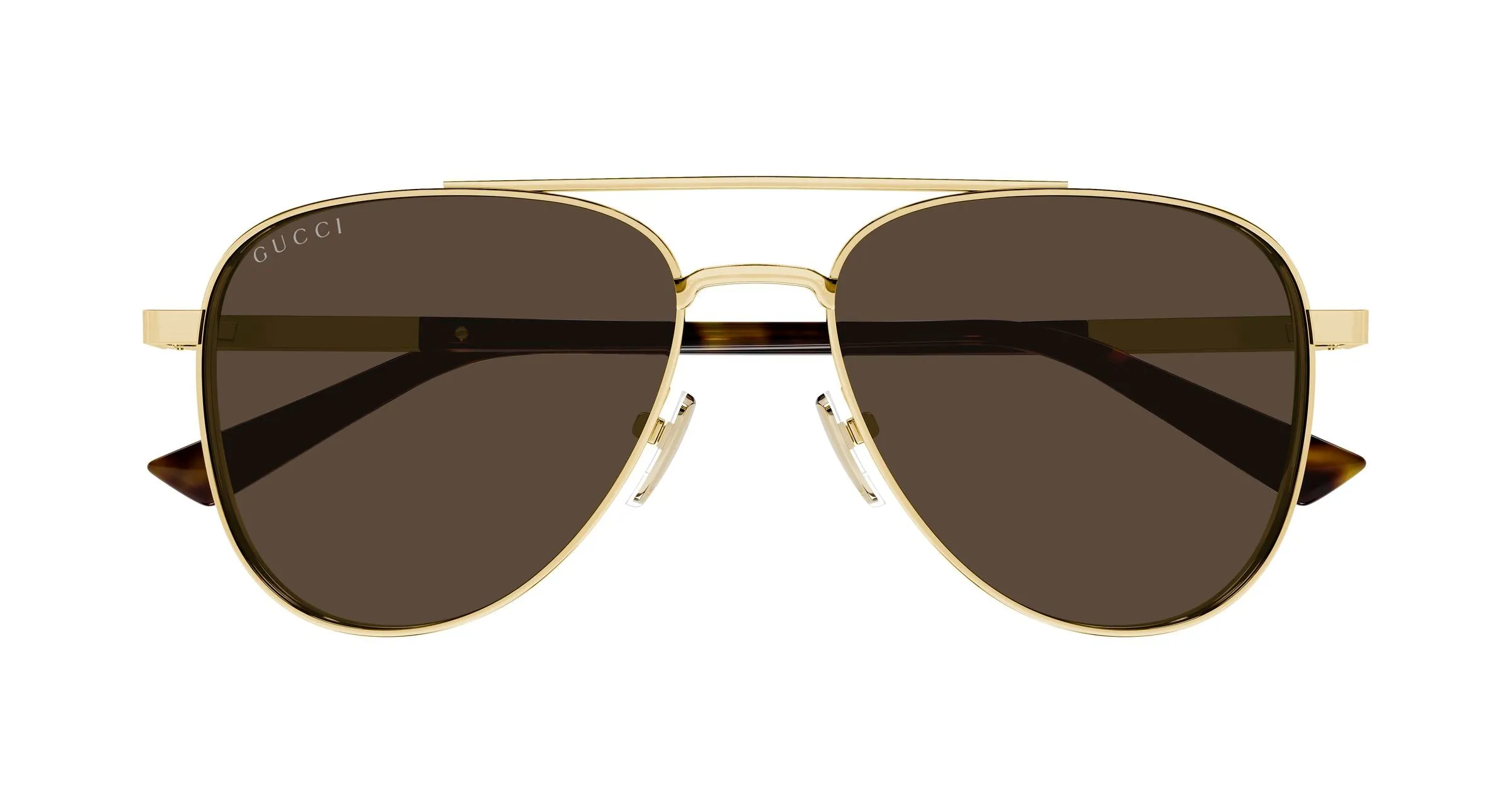 Gucci GG1962S 002 Occhiali da sole Metallo Oro Marrone Pilot - immagine 2