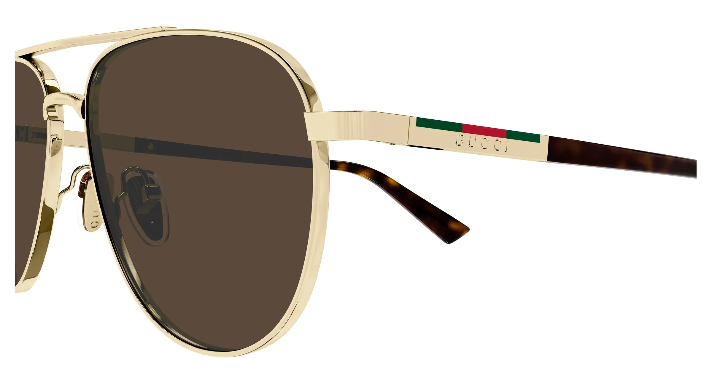 Gucci GG1962S 002 Occhiali da sole Metallo Oro Marrone Pilot - immagine 3