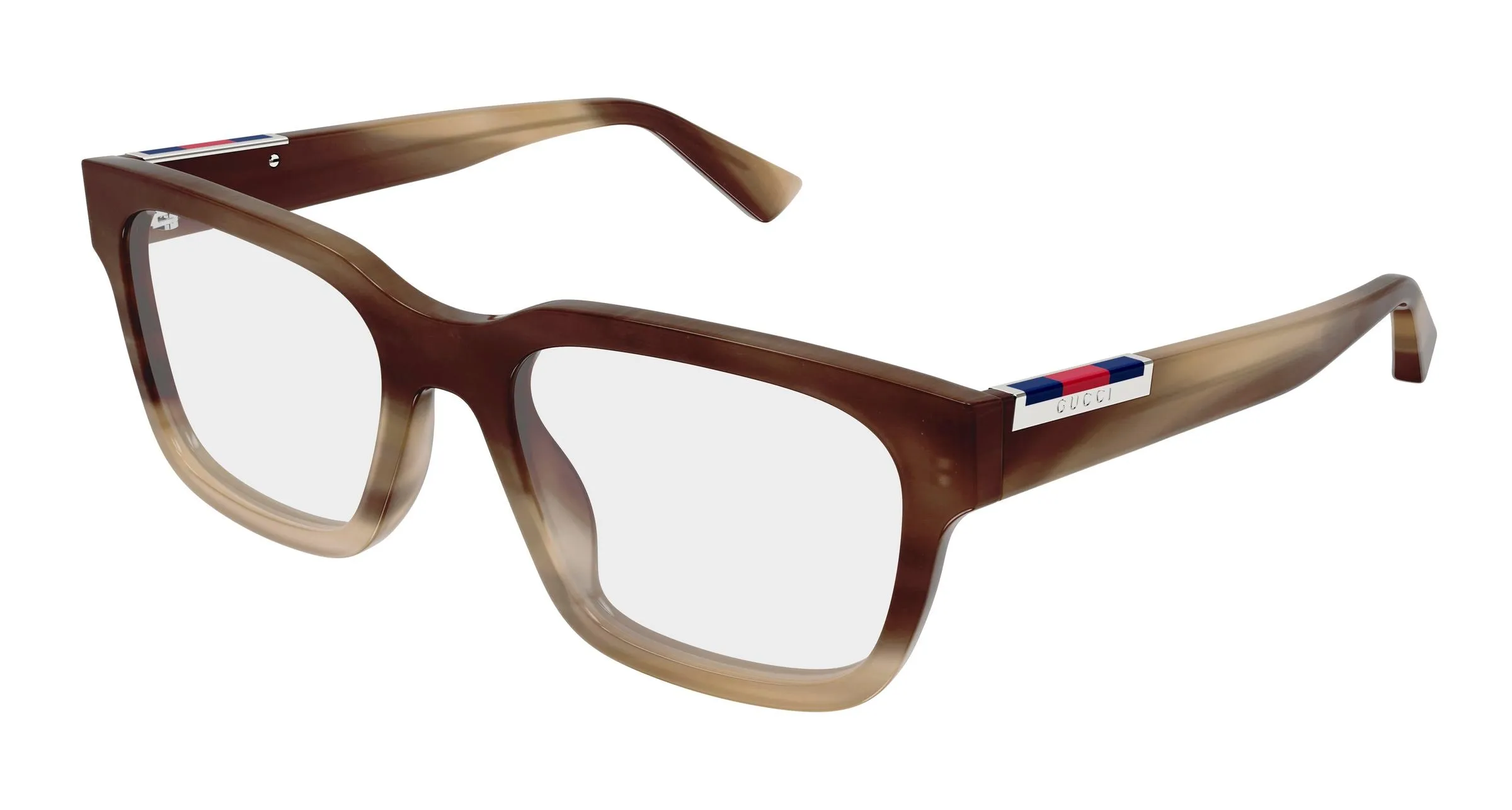 Gucci GG1961O 004 Montature da vista Acetato Havana Trasparente Squadrata - immagine 1