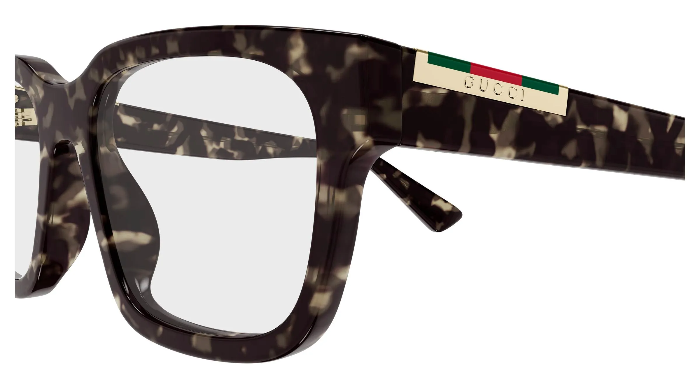 Gucci GG1961O 003 Montature da vista Acetato Havana Trasparente Squadrata - immagine 3