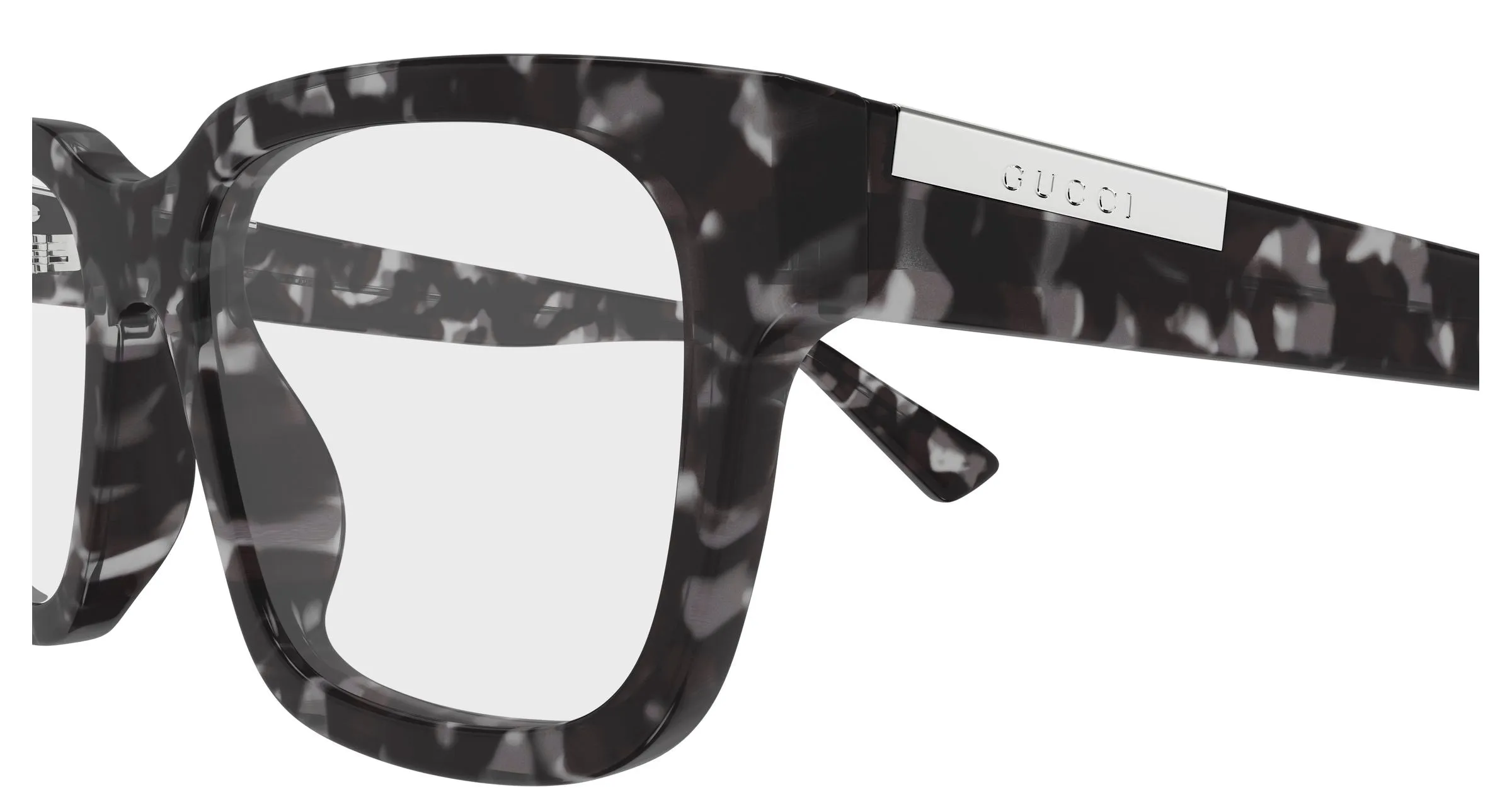 Gucci GG1961O 002 Montature da vista Acetato Havana Trasparente Squadrata - immagine 3