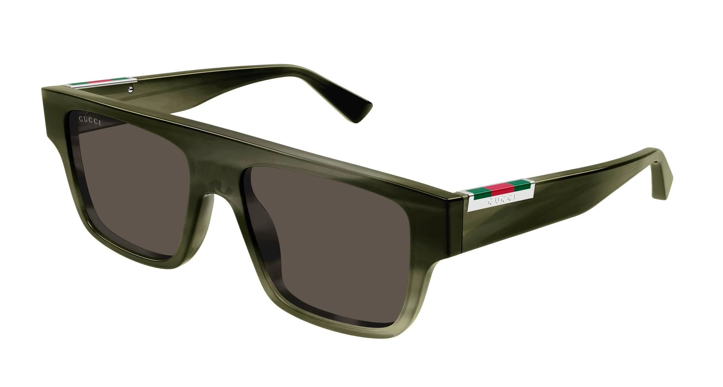 Gucci GG1960S 005 Occhiali da sole Acetato Verde Marrone Squadrata - immagine 1