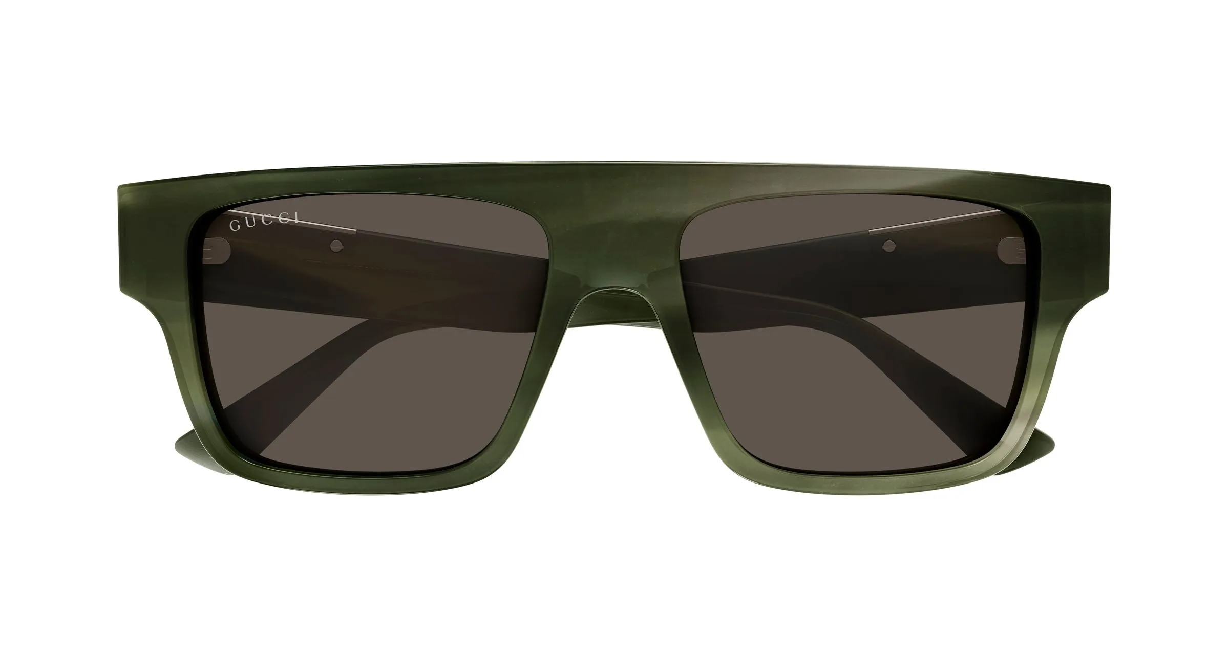 Gucci GG1960S 005 Occhiali da sole Acetato Verde Marrone Squadrata - immagine 2