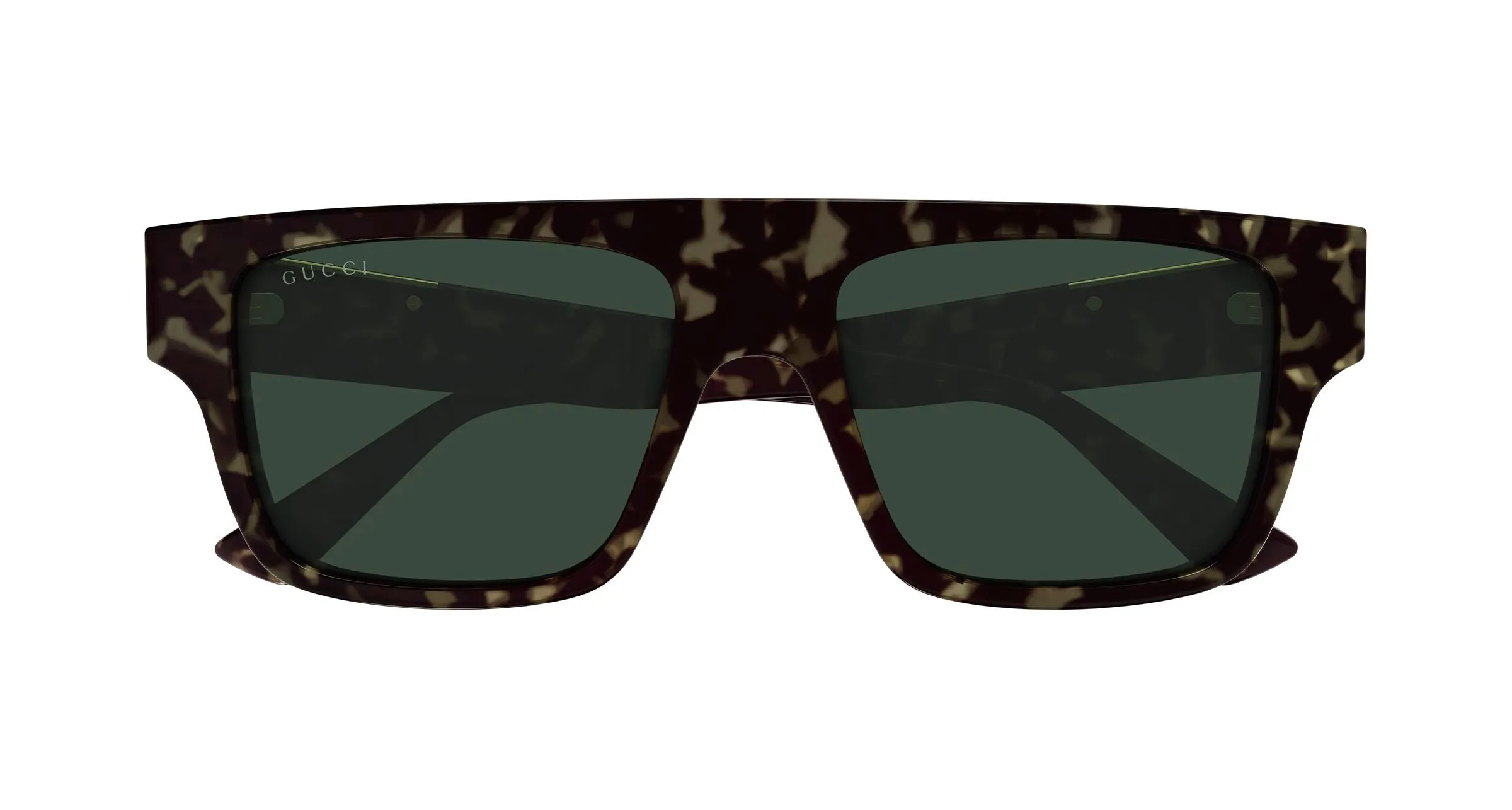 Gucci GG1960S 004 Occhiali da sole Acetato Havana Verde Squadrata - immagine 2