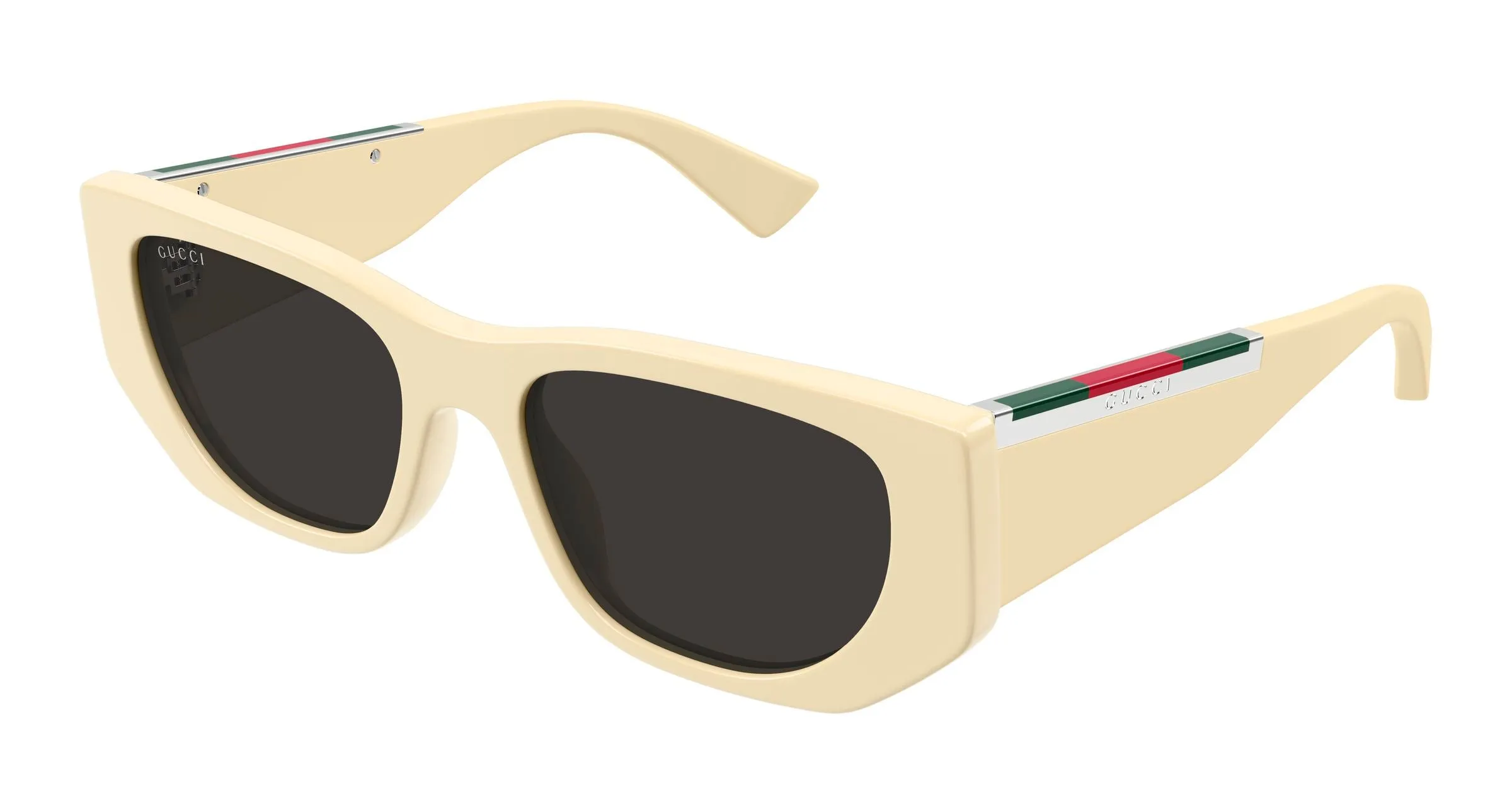 Gucci GG1959S 004 Occhiali da sole Acetato Avorio Grigio Cat Eye - immagine 1