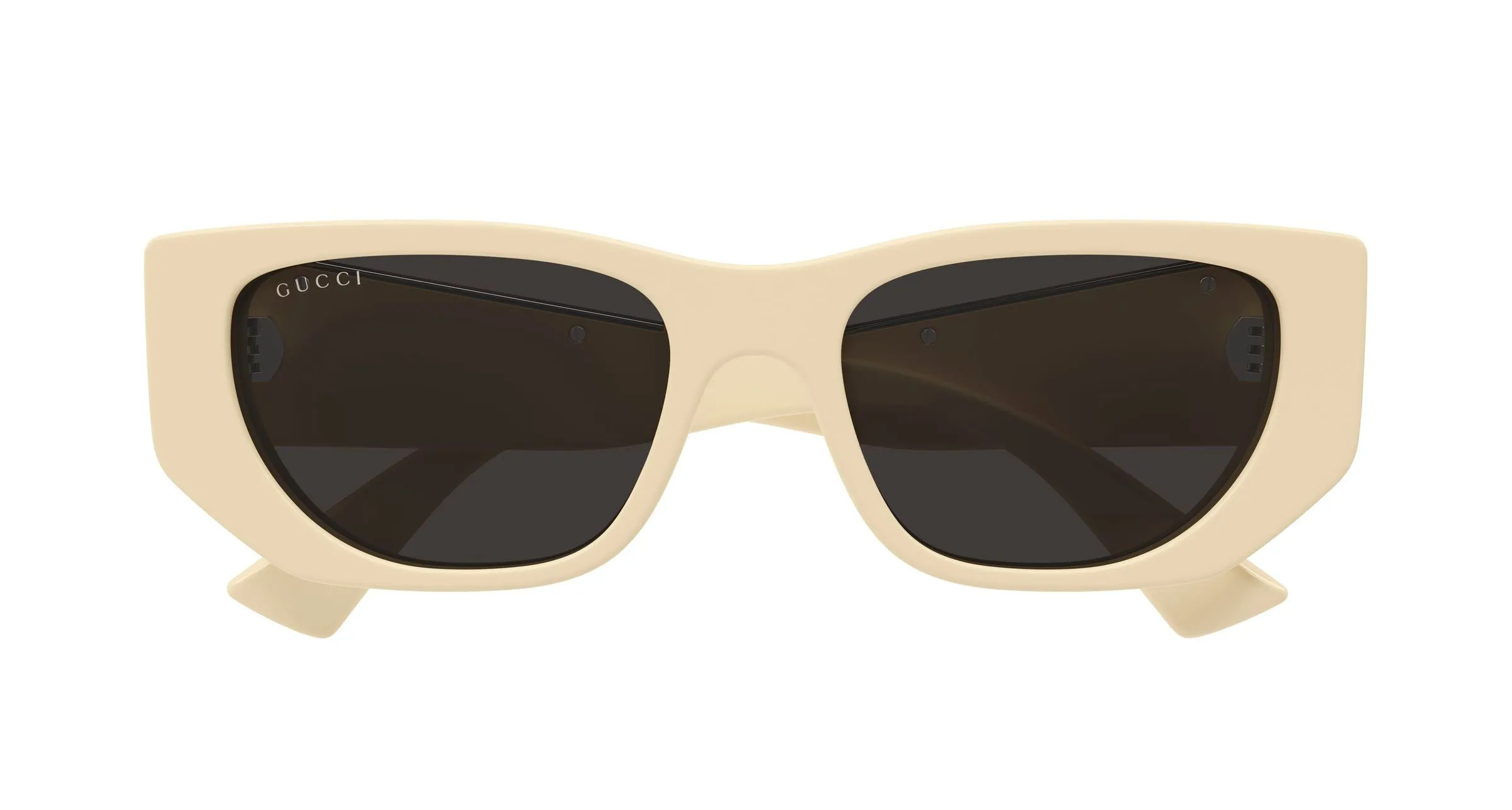 Gucci GG1959S 004 Occhiali da sole Acetato Avorio Grigio Cat Eye - immagine 2