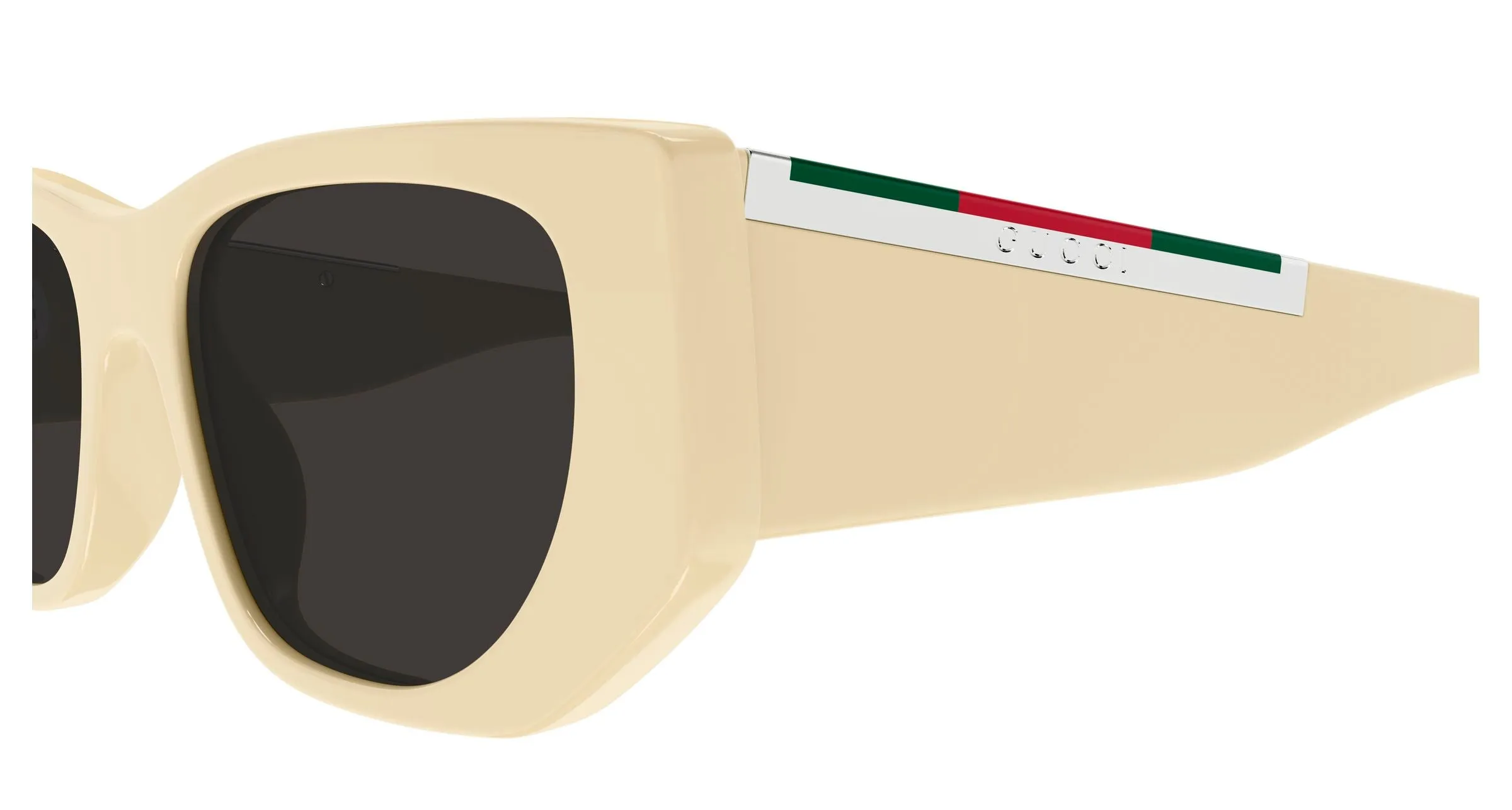 Gucci GG1959S 004 Occhiali da sole Acetato Avorio Grigio Cat Eye - immagine 3