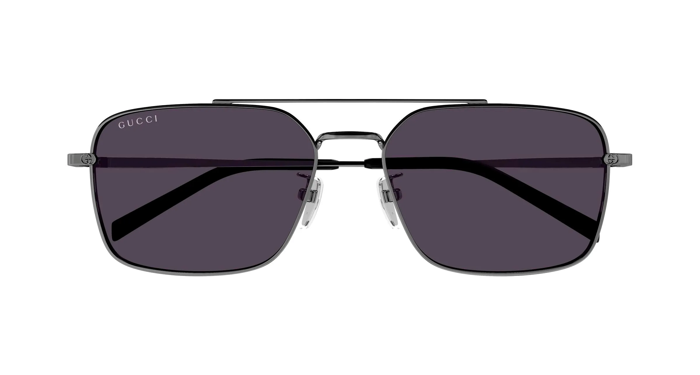 Gucci GG1957SA 003 Occhiali da sole Metallo Rutenio Viola Squadrata - immagine 2