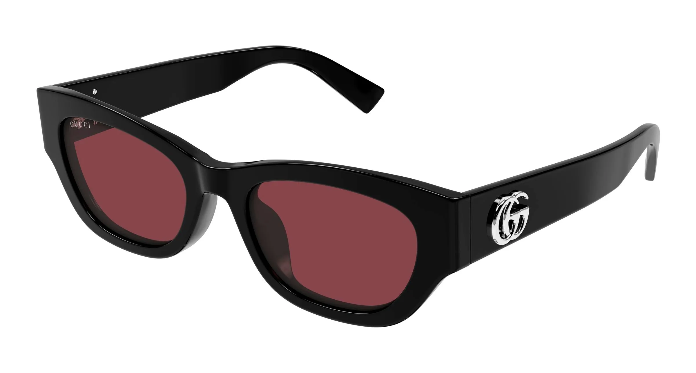 Gucci GG1954SA 004 Occhiali da sole Acetato Nero Rosso Cat Eye - immagine 1