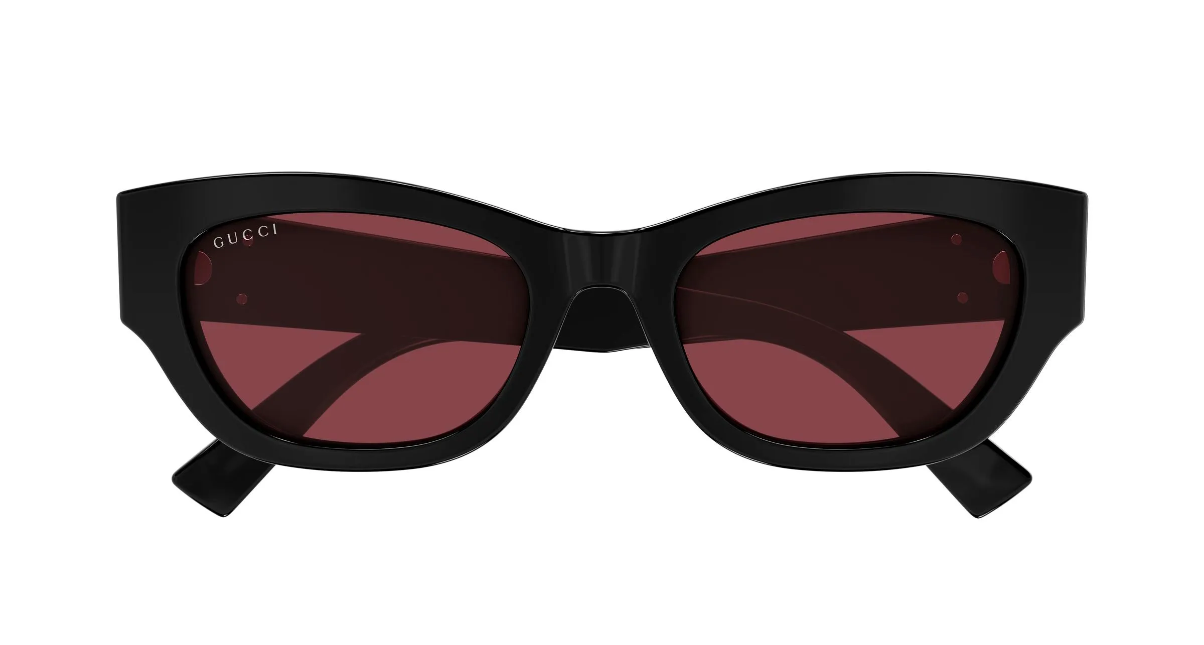 Gucci GG1954SA 004 Occhiali da sole Acetato Nero Rosso Cat Eye - immagine 2