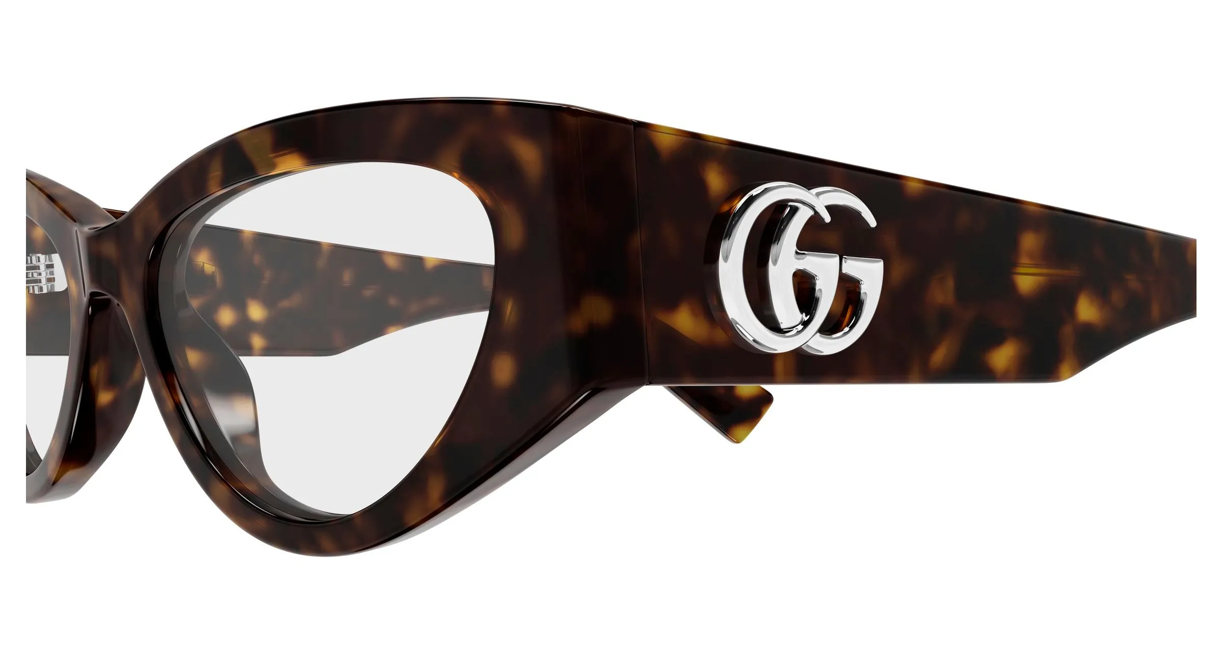 Gucci GG1953O 002 Montature da vista Acetato Havana Trasparente Cat Eye - immagine 3