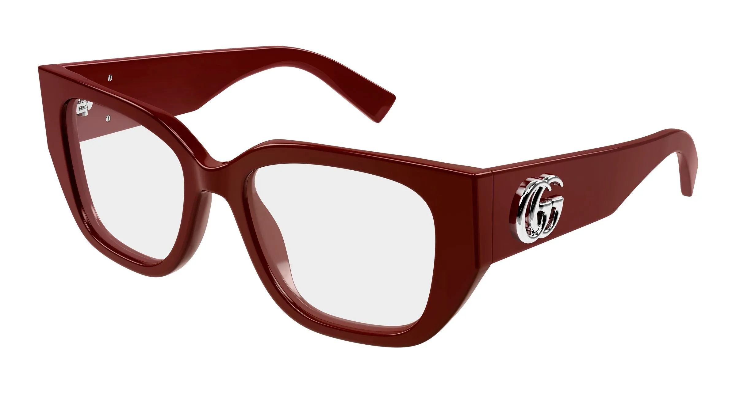 Gucci GG1952O 003 Montature da vista Acetato Bordeaux Trasparente Farfalla - immagine 1