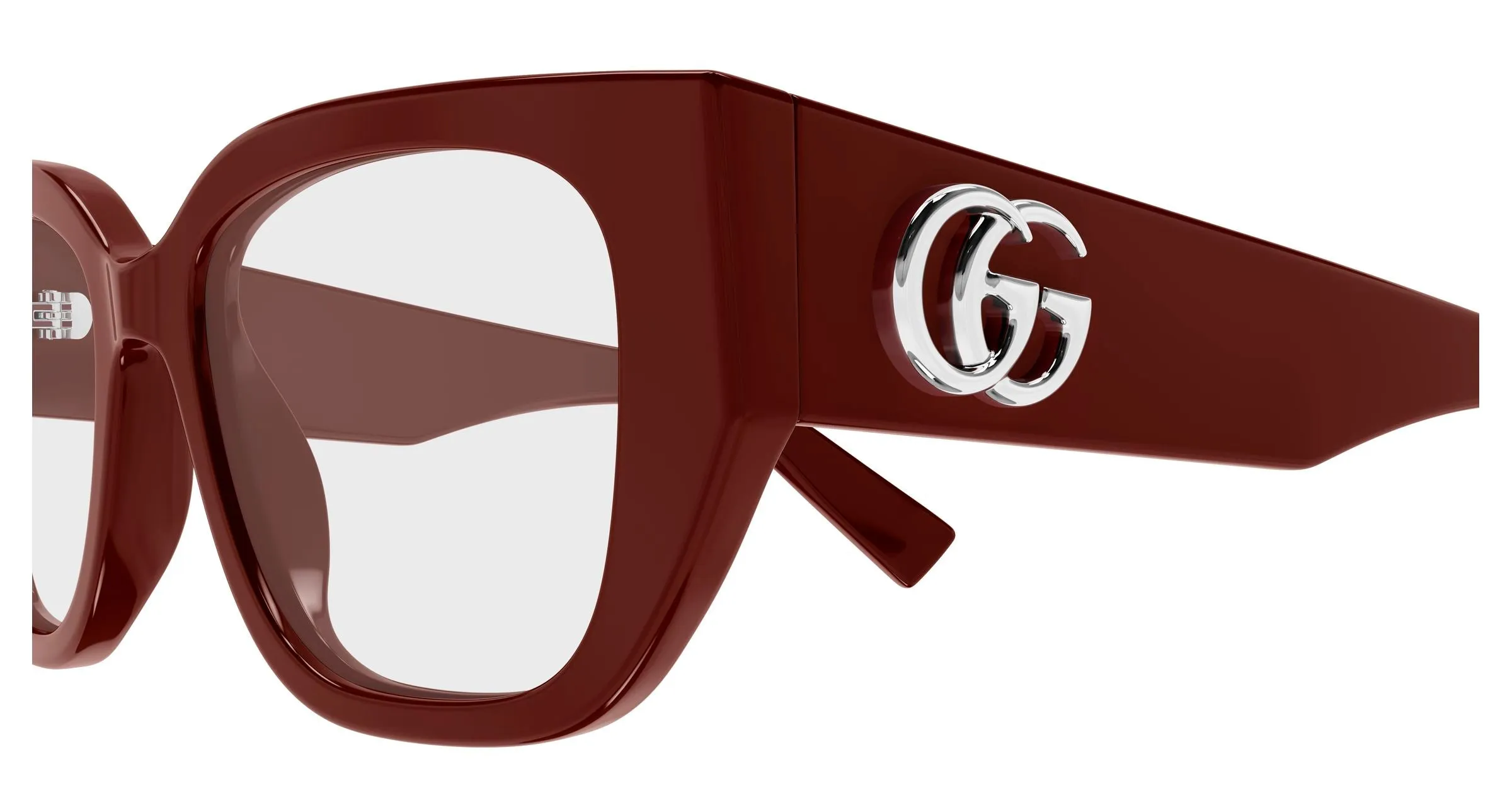Gucci GG1952O 003 Montature da vista Acetato Bordeaux Trasparente Farfalla - immagine 3