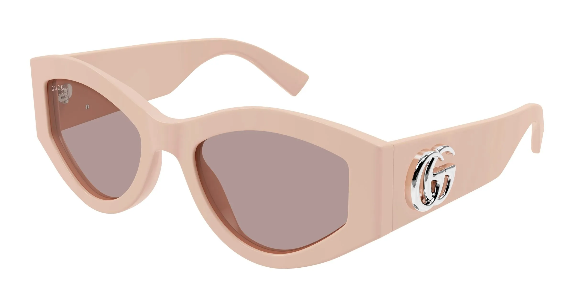 Gucci GG1951S 005 Occhiali da sole Acetato Rosa Marrone Geometrica - immagine 1