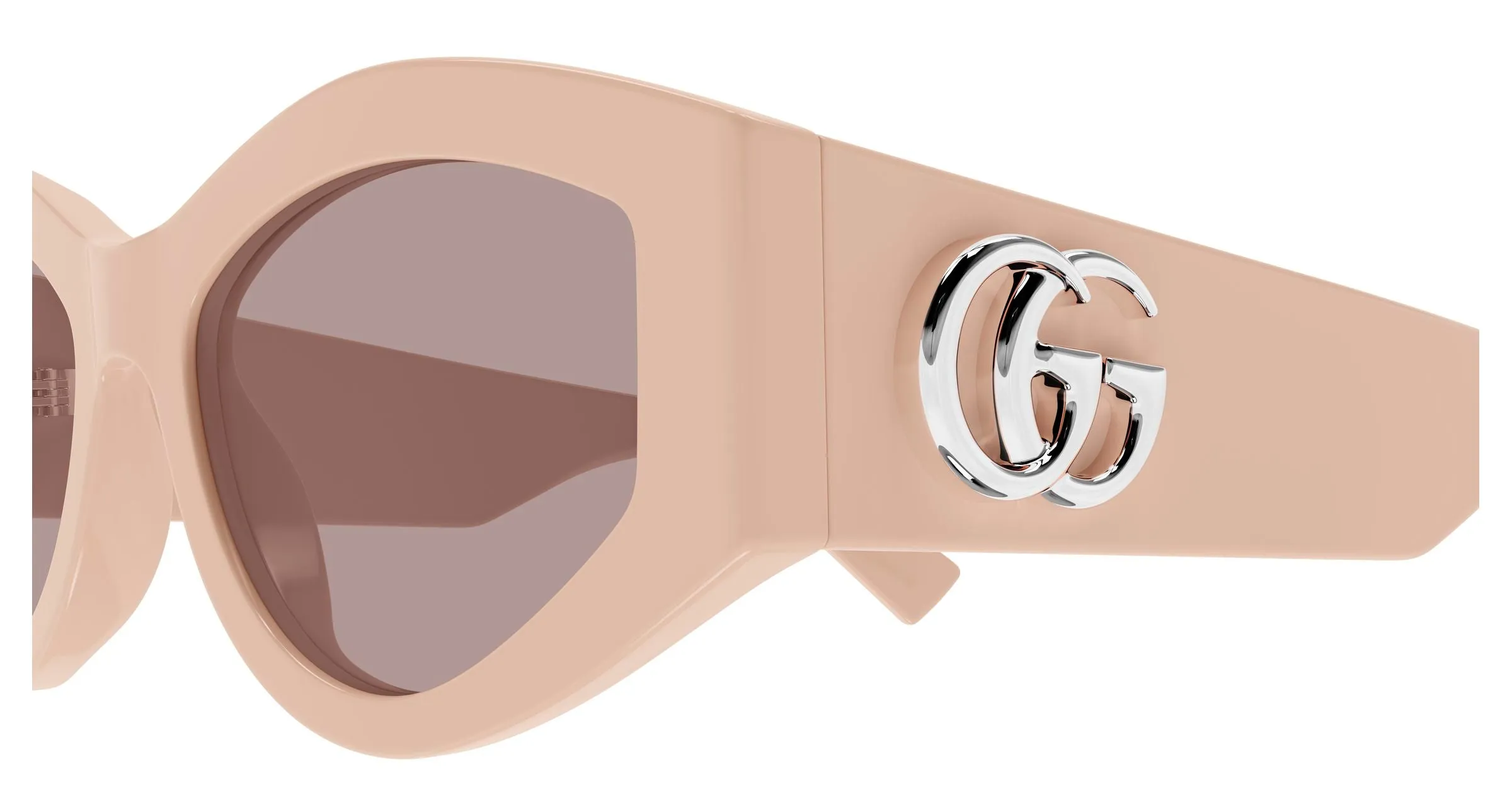Gucci GG1951S 005 Occhiali da sole Acetato Rosa Marrone Geometrica - immagine 3