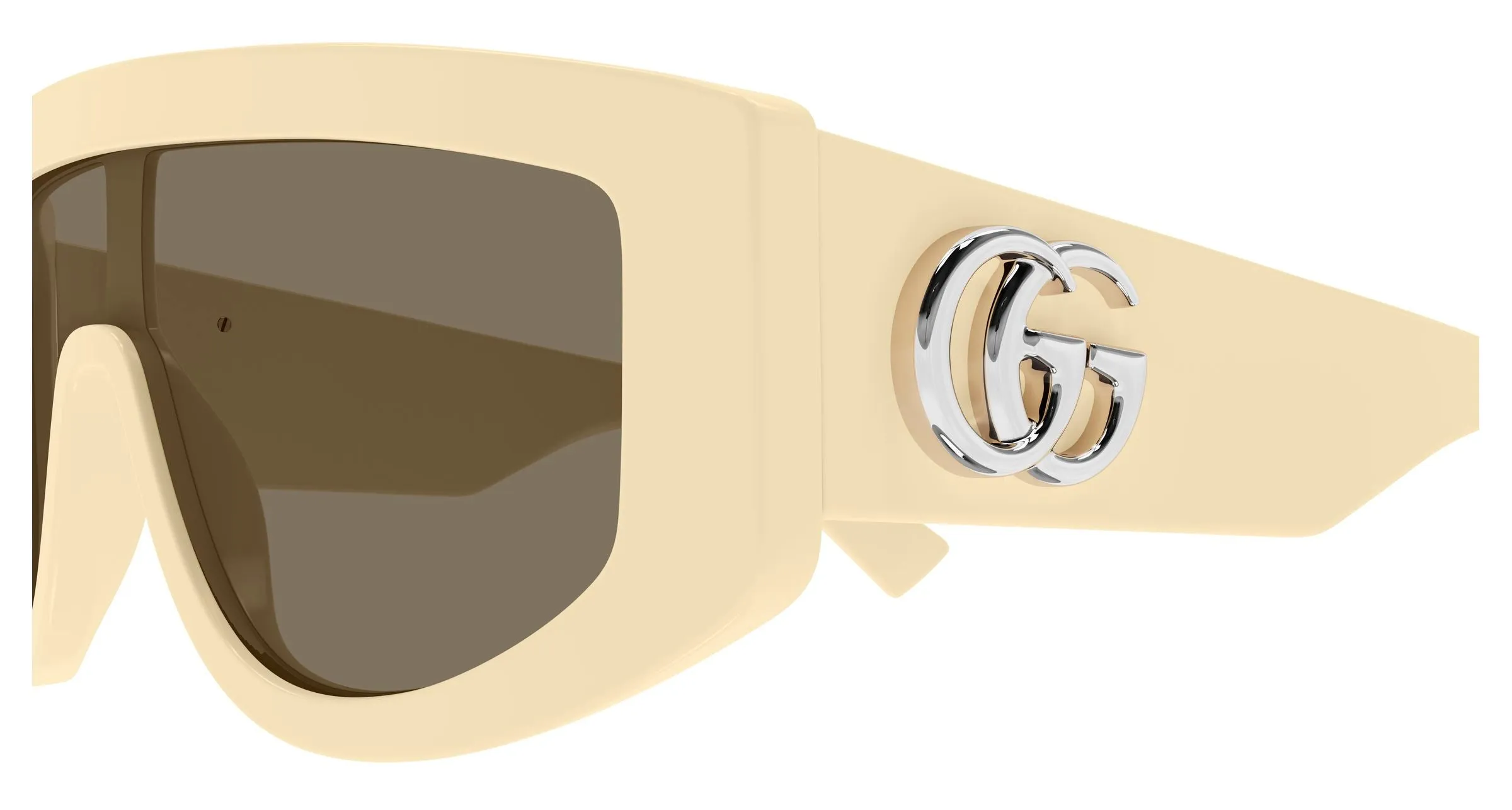 Gucci GG1950S 004 Occhiali da sole Acetato Avorio Marrone Maschera - immagine 3