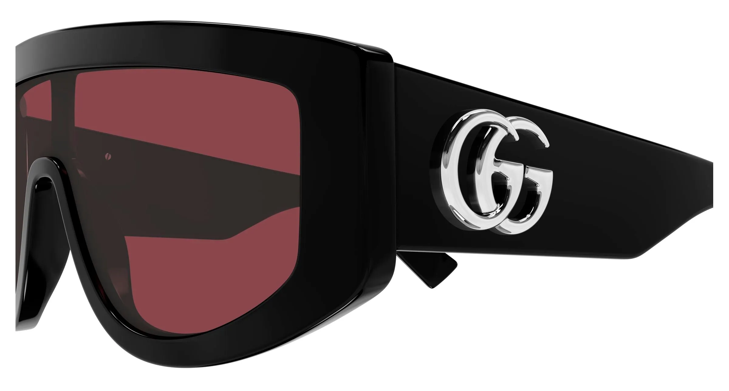 Gucci GG1950S 002 Occhiali da sole Acetato Nero Rosso Maschera - immagine 3