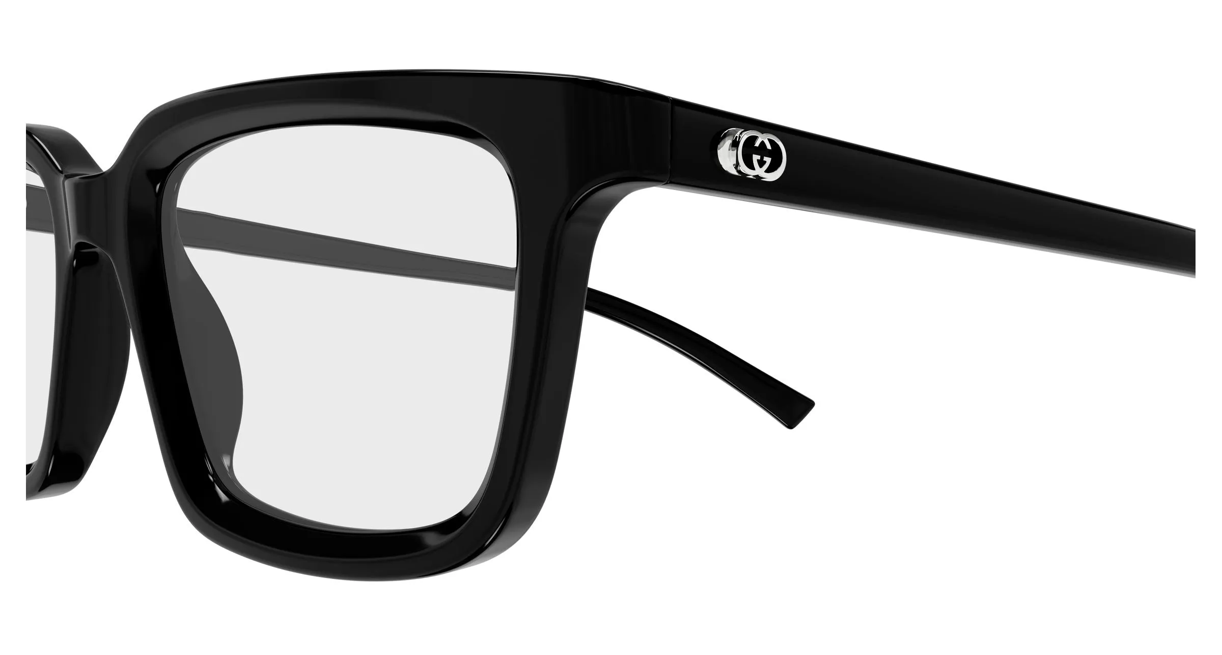 Gucci GG1947O 005 Montature da vista Acetato Nero Trasparente Squadrata - immagine 3