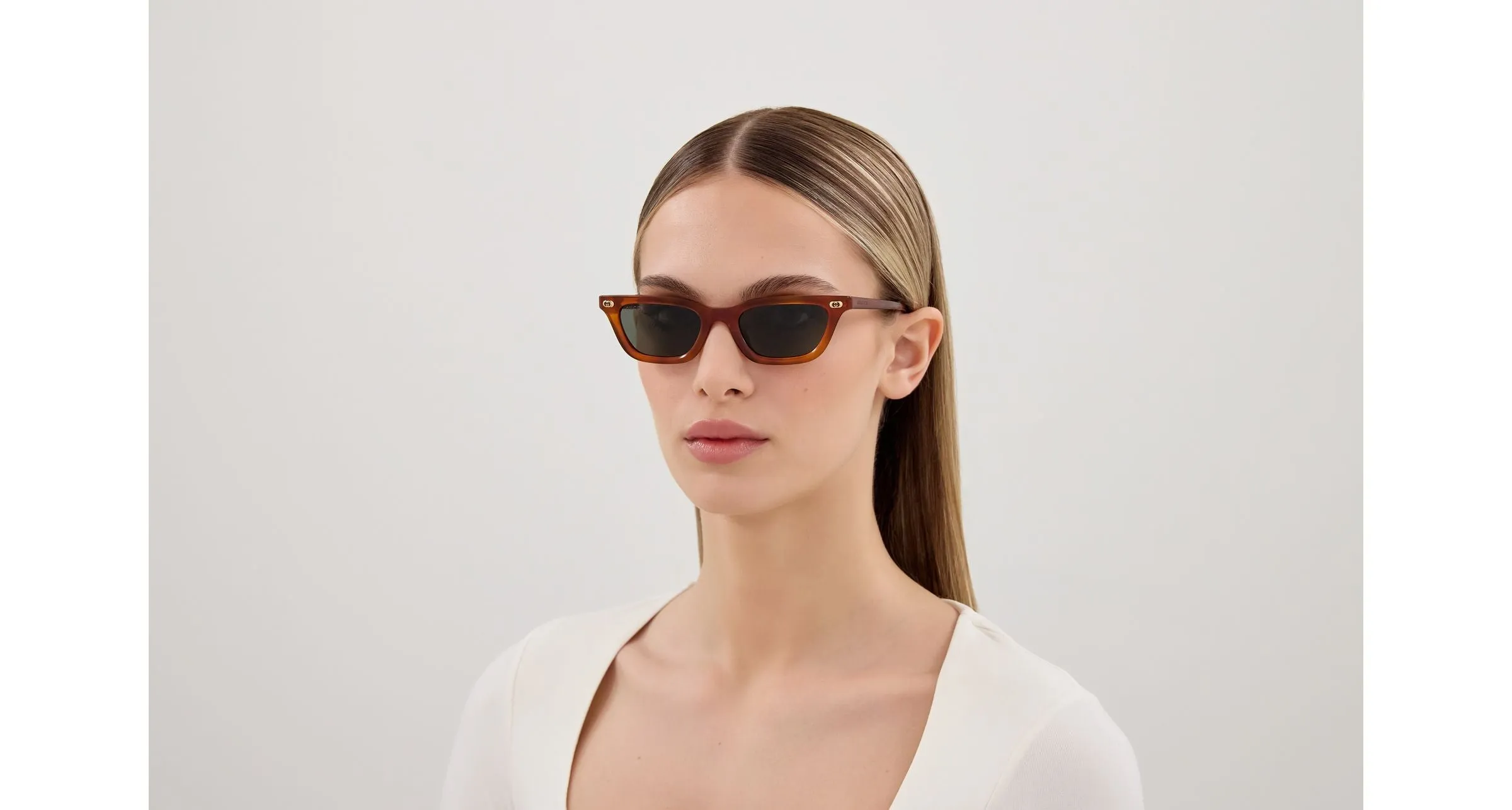 Gucci GG1944S 002 Occhiali da sole Acetato Havana Grigio Cat Eye - immagine 4