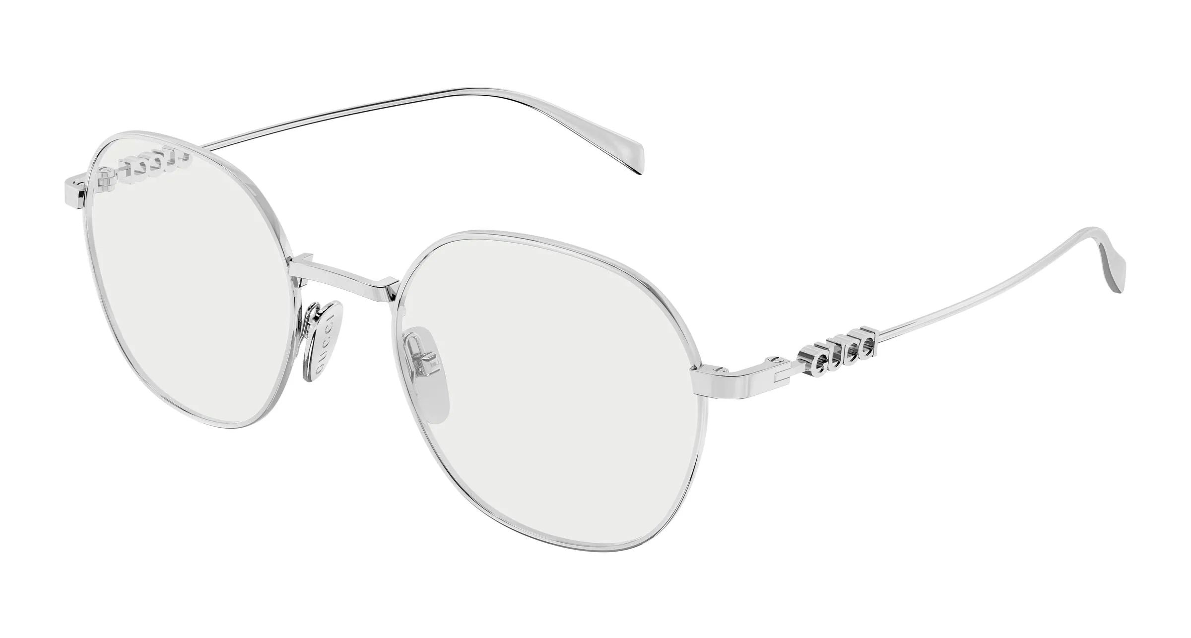 Gucci GG1939O 002 Montature da vista Metallo Argento Trasparente Rotonda - immagine 1