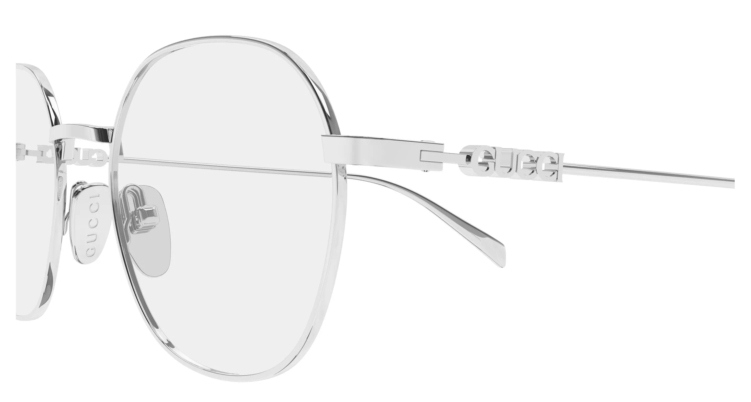 Gucci GG1939O 002 Montature da vista Metallo Argento Trasparente Rotonda - immagine 3