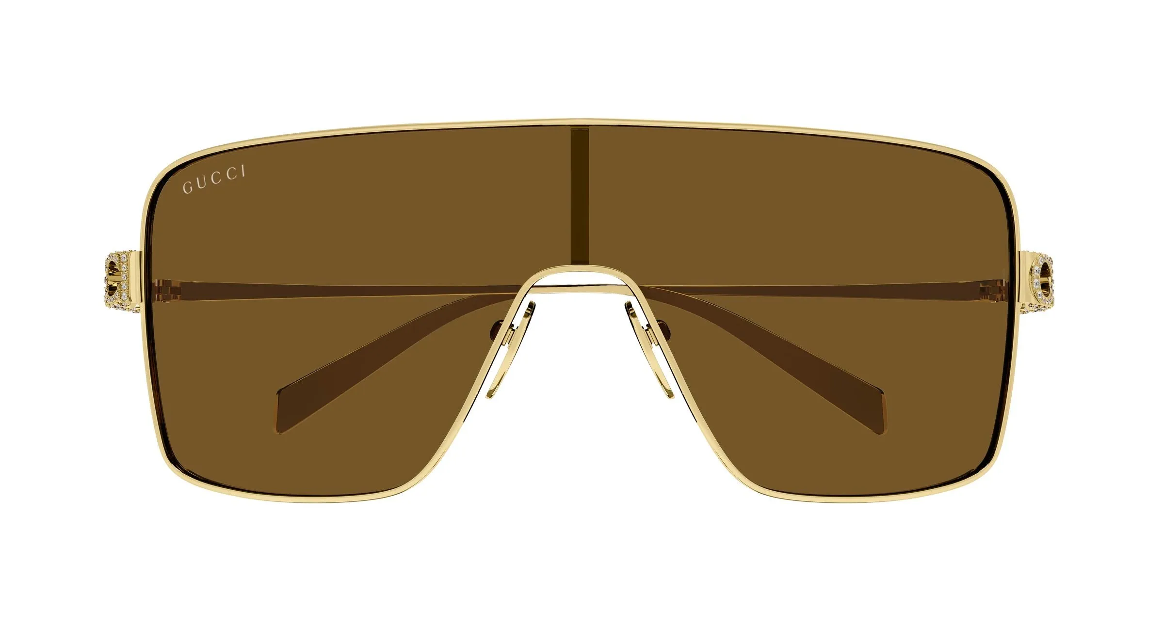 Gucci GG1936S 003 Occhiali da sole Metallo Oro Marrone Maschera - immagine 2