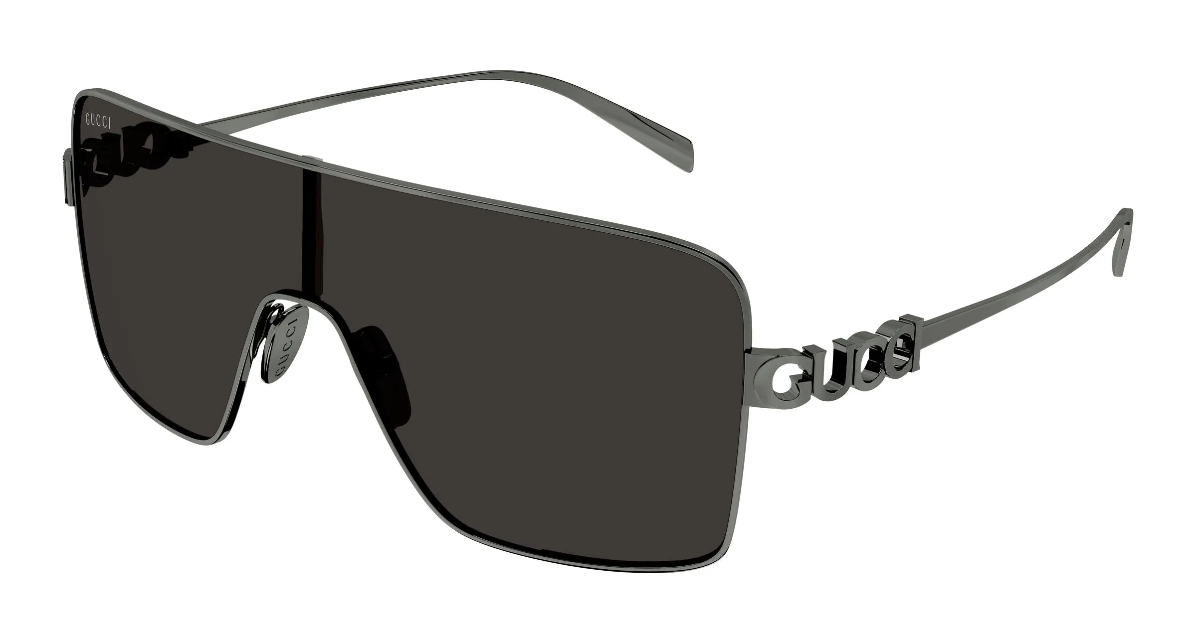 Gucci GG1936S 002 Occhiali da sole Metallo Rutenio Grigio Maschera - immagine 1