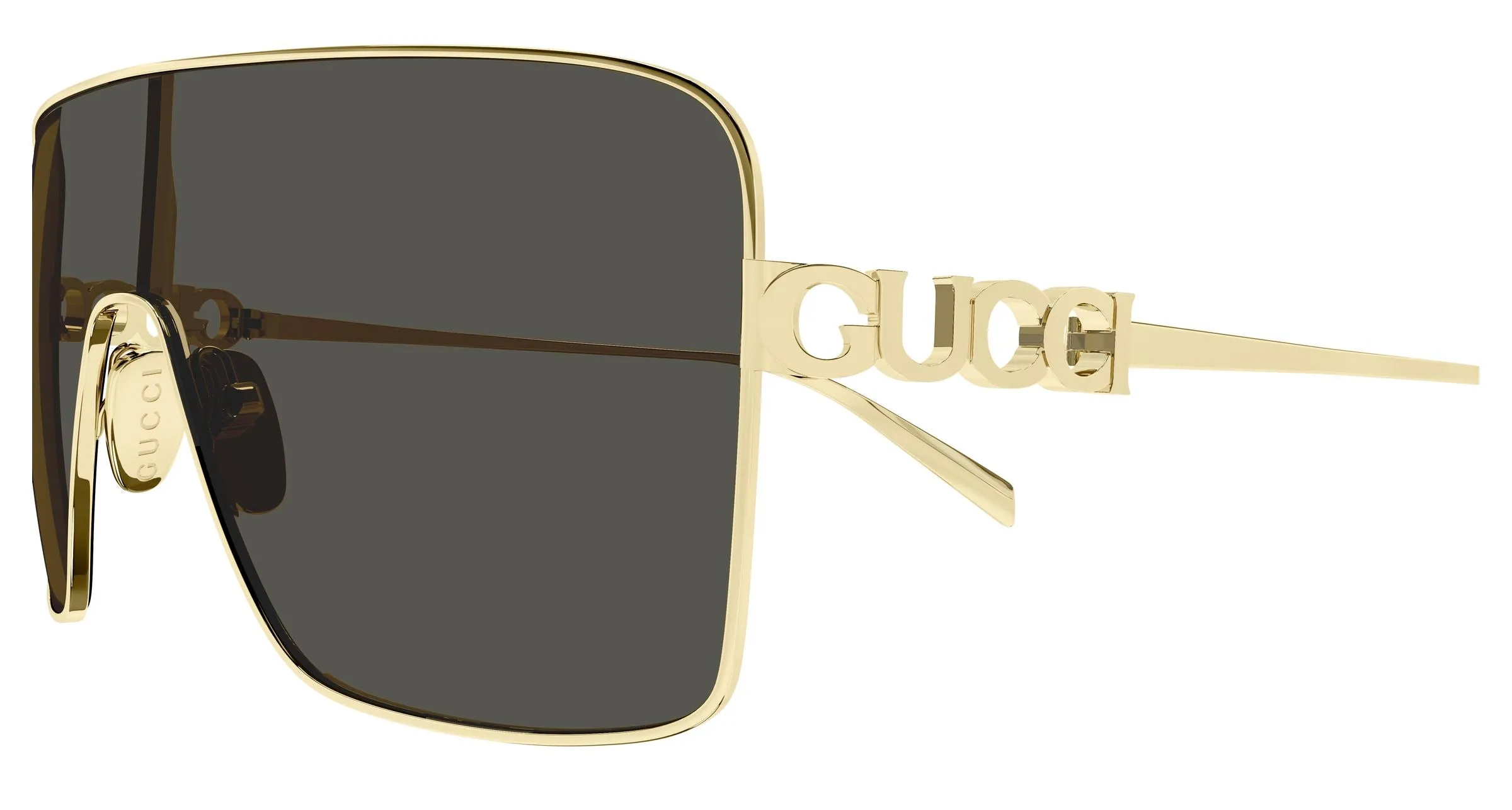 Gucci GG1936S 001 Occhiali da sole Metallo Oro Grigio Maschera - immagine 3