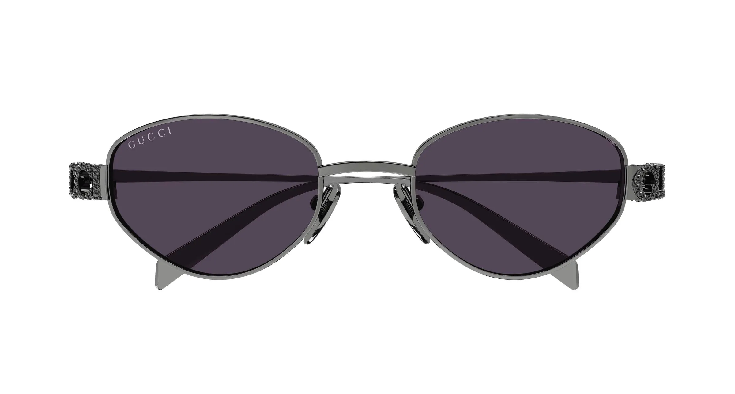 Gucci GG1935S 002 Occhiali da sole Metallo Rutenio Viola Geometrica - immagine 2