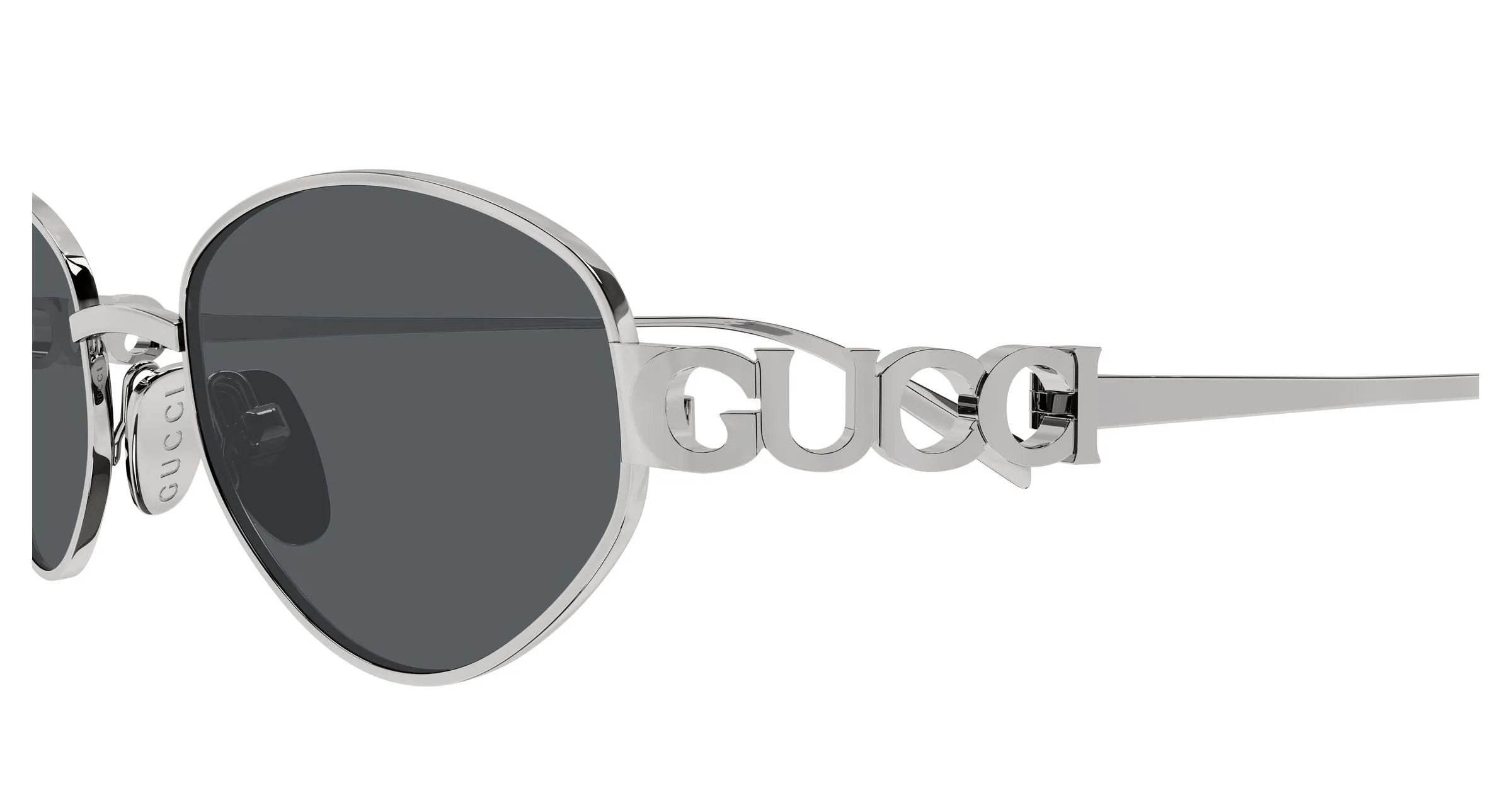 Gucci GG1935S 001 Occhiali da sole Metallo Rutenio Grigio Geometrica - immagine 3