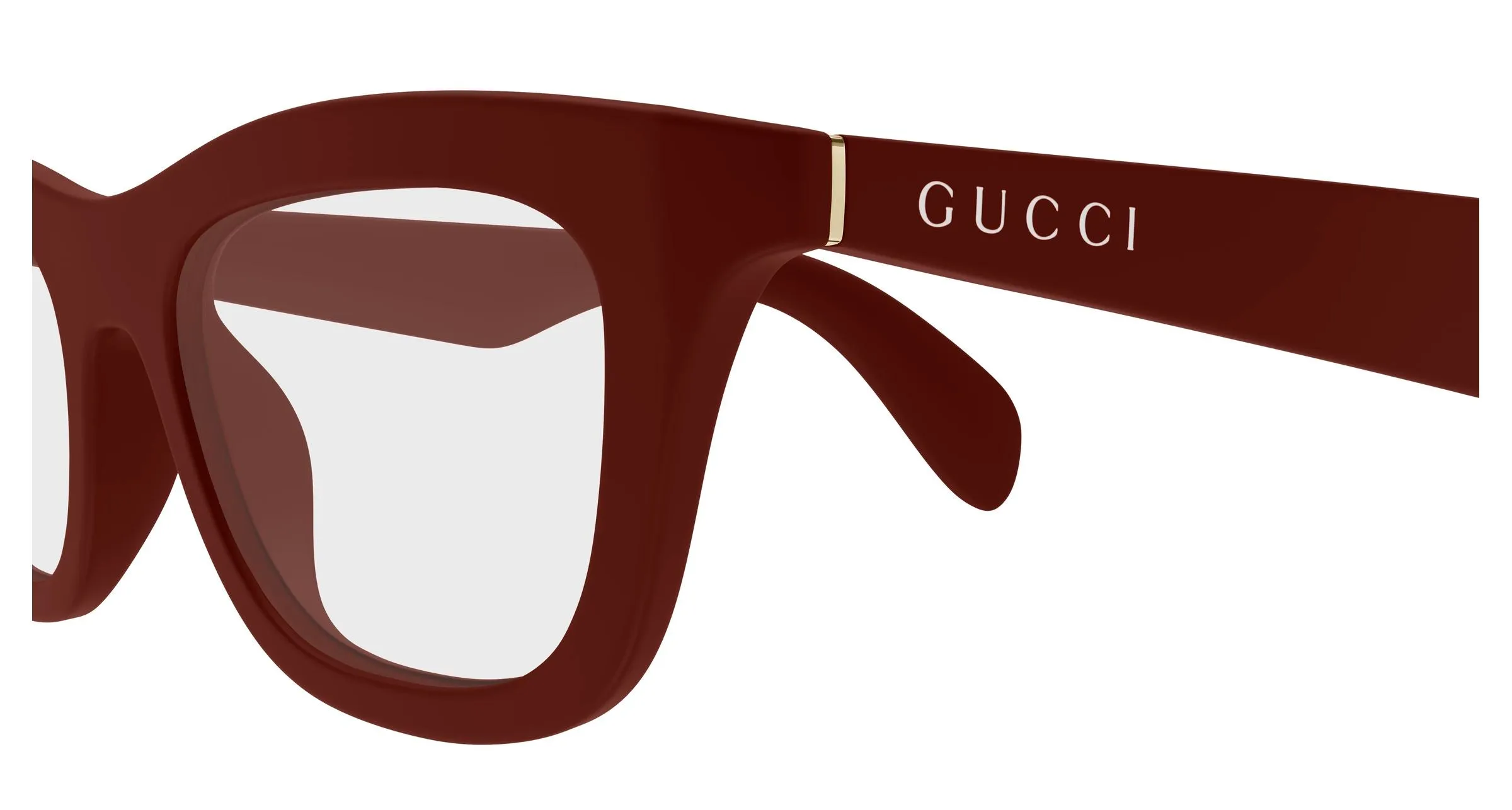 Gucci GG1932O 004 Montature da vista Iniettato Bordeaux Trasparente Cat Eye - immagine 3