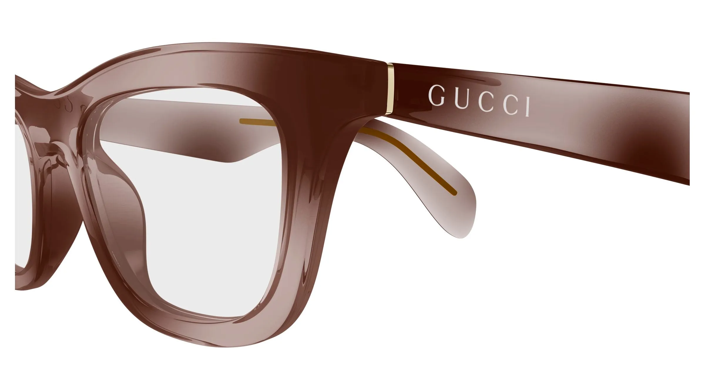 Gucci GG1932O 002 Montature da vista Iniettato Havana Trasparente Cat Eye - immagine 3