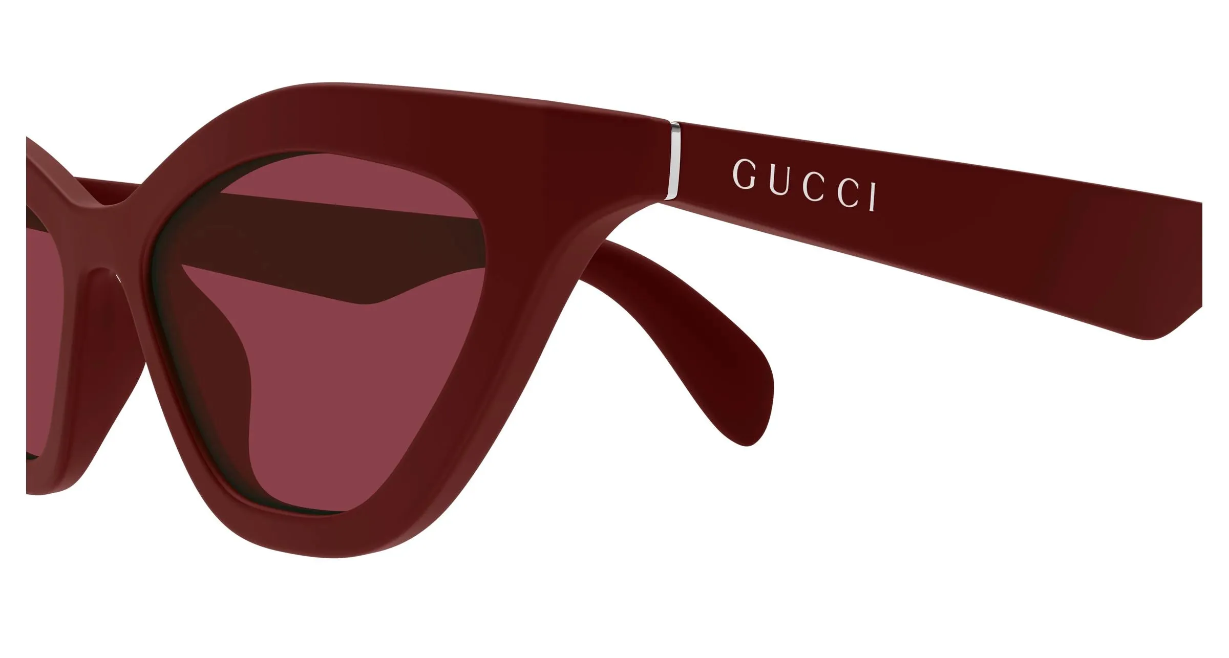 Gucci GG1931S 004 Occhiali da sole Iniettato Bordeaux Rosso Cat Eye - immagine 3